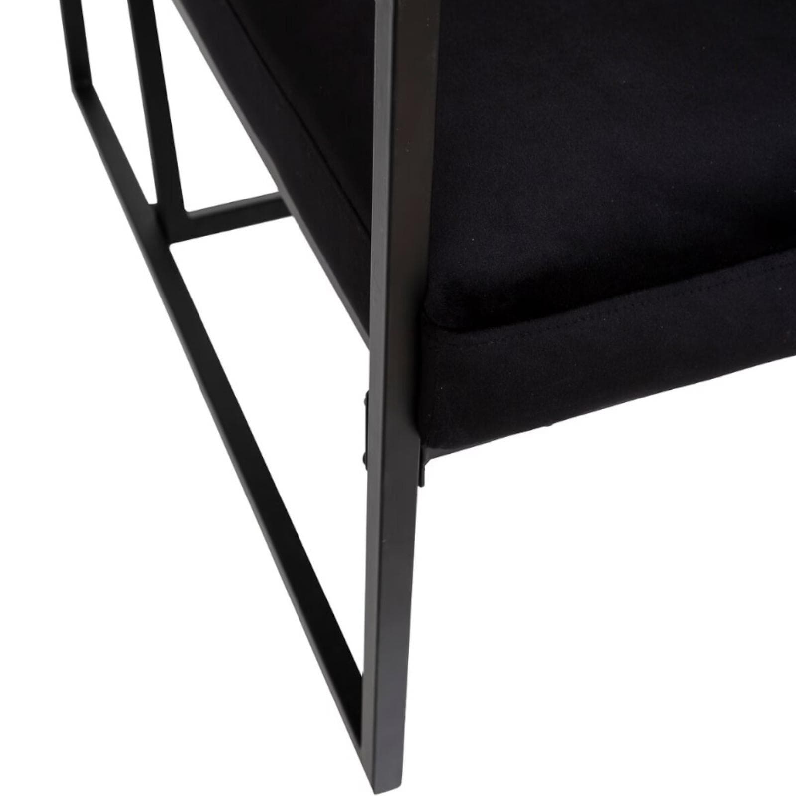 Poltrona 63x84h cm in velluto nero e metallo - Genda