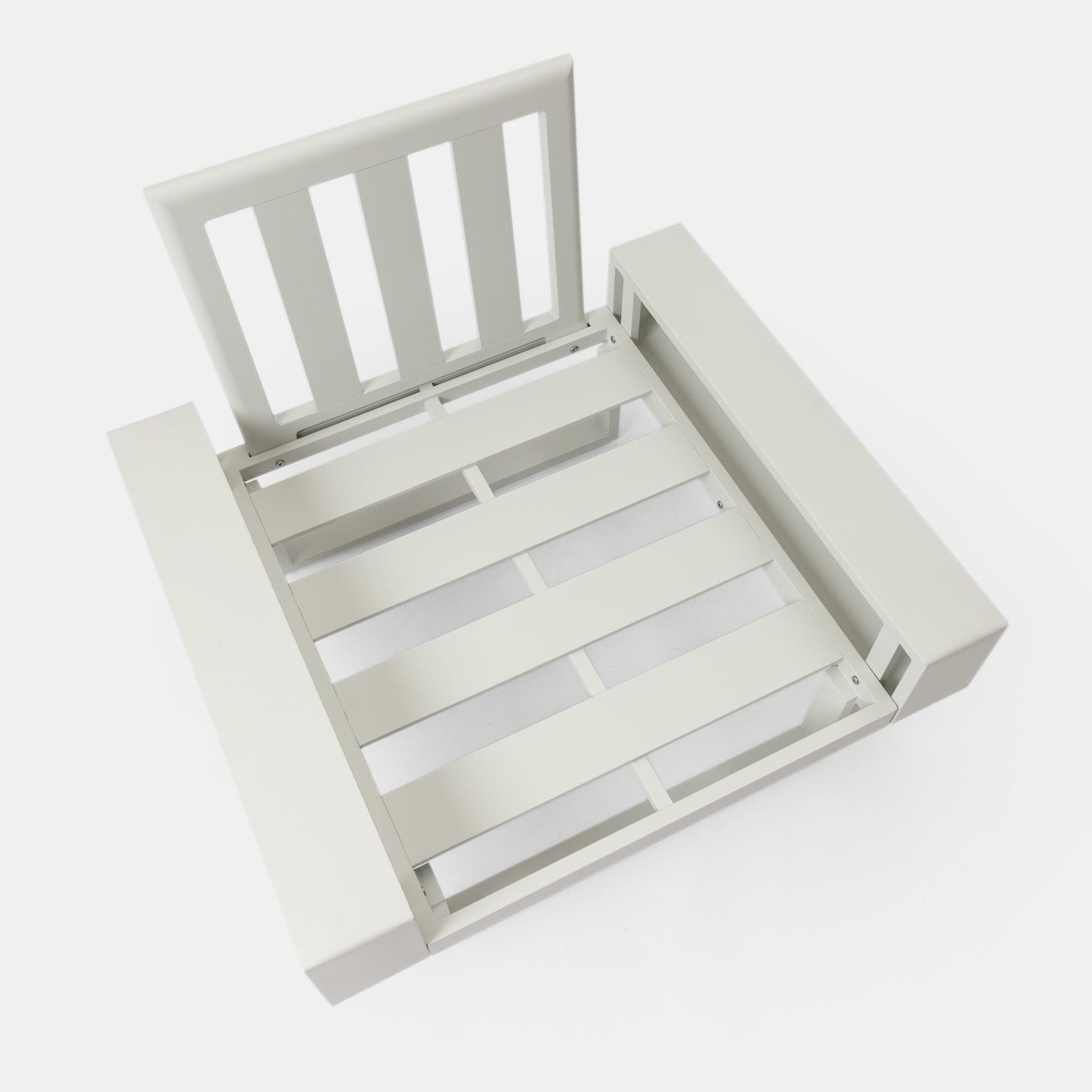 Poltrona da giardino in alluminio bianco con cuscini beige - Parfa