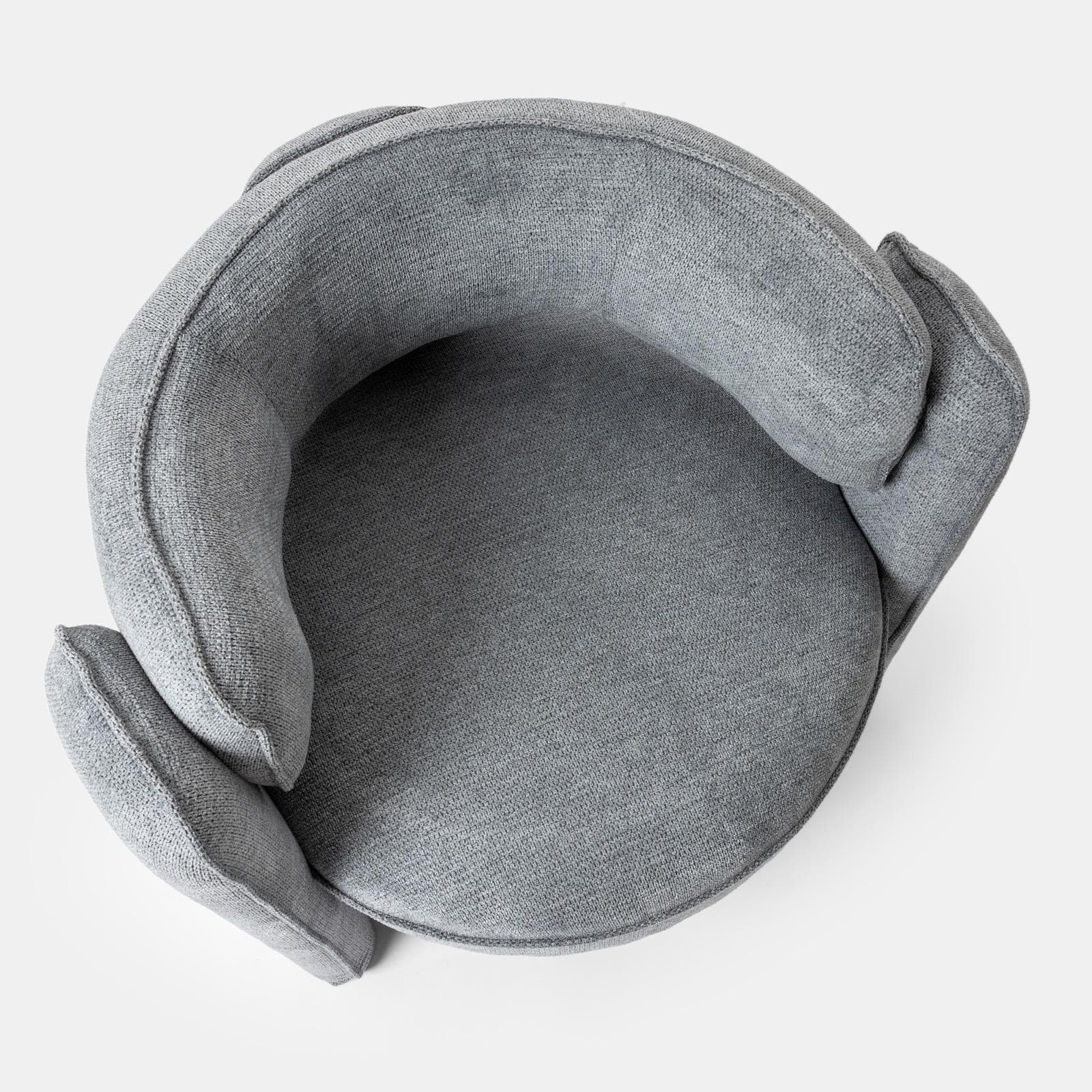 Poltrona design moderno in tessuto effetto maglia blu avio - Vivian