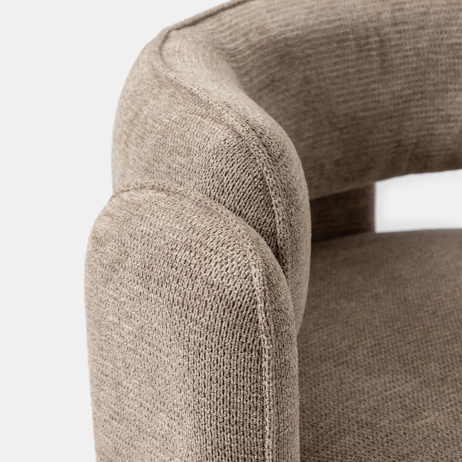Poltrona design moderno in tessuto effetto maglia tortora - Vivian