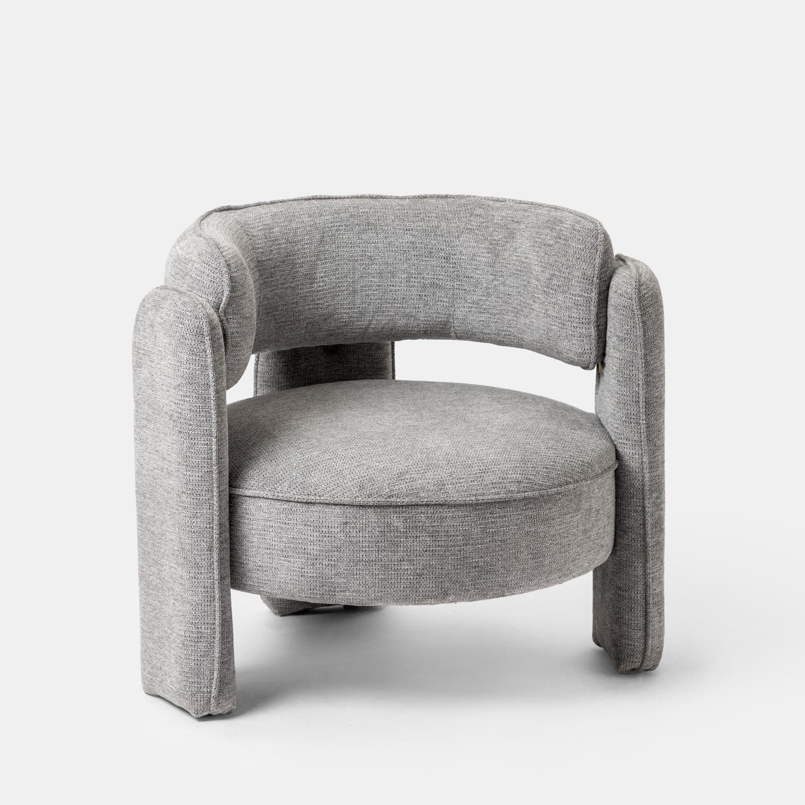 Poltrona design moderno tessuto effetto maglia grigio - Vivian