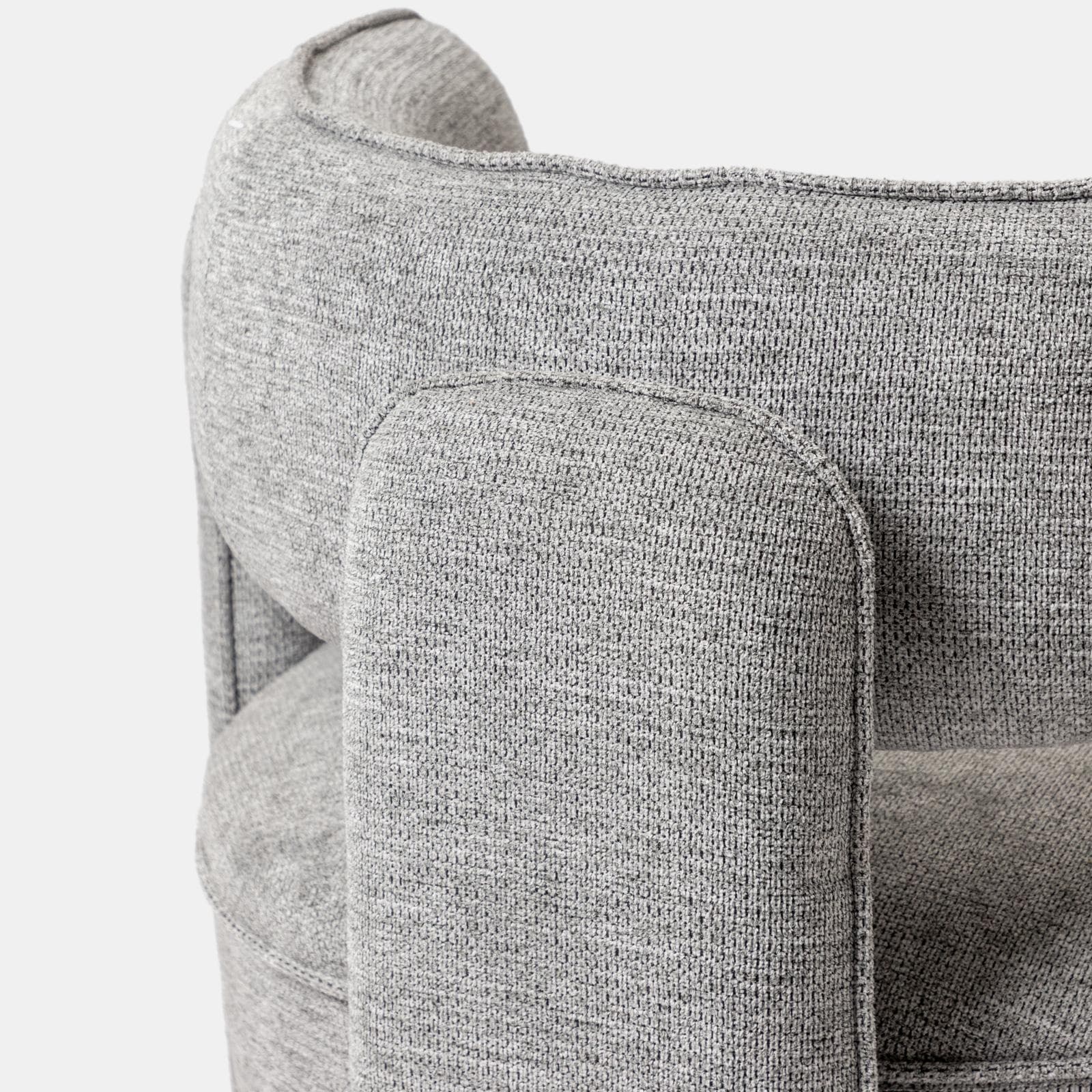 Poltrona design moderno tessuto effetto maglia grigio - Vivian