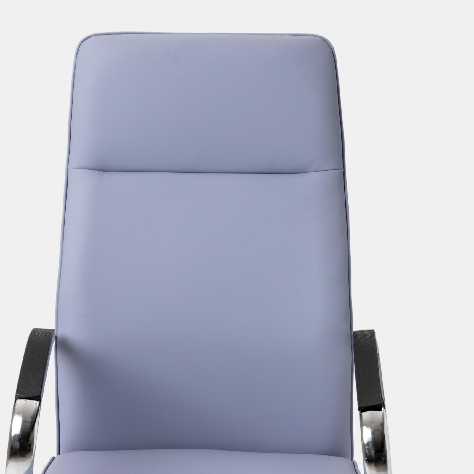 Poltrona girevole da ufficio in similpelle carta da zucchero con struttura cromo - Flowy