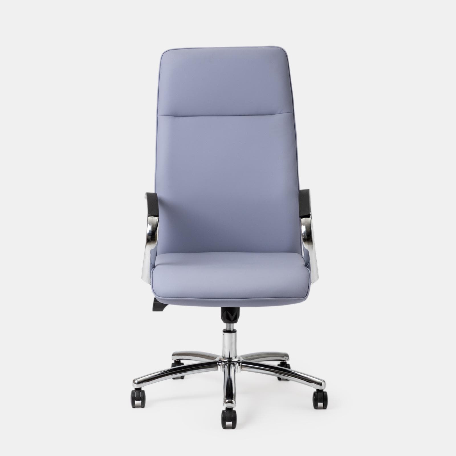 Poltrona girevole da ufficio in similpelle carta da zucchero con struttura cromo - Flowy