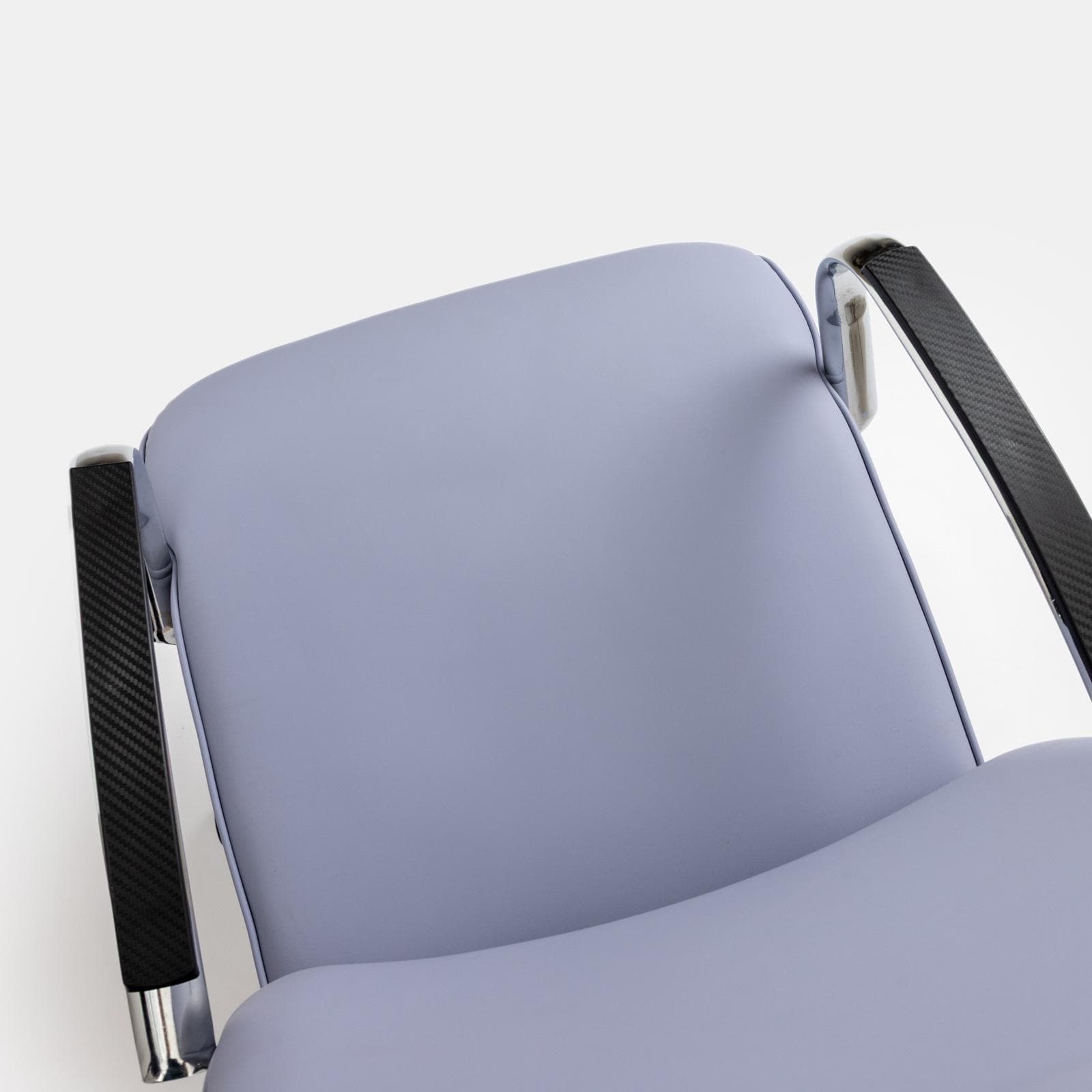 Poltrona girevole da ufficio in similpelle carta da zucchero con struttura cromo - Flowy