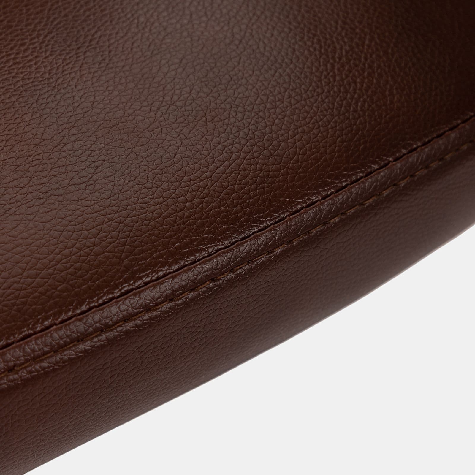Poltrona girevole da ufficio in similpelle marrone con schienale alto - Roxy