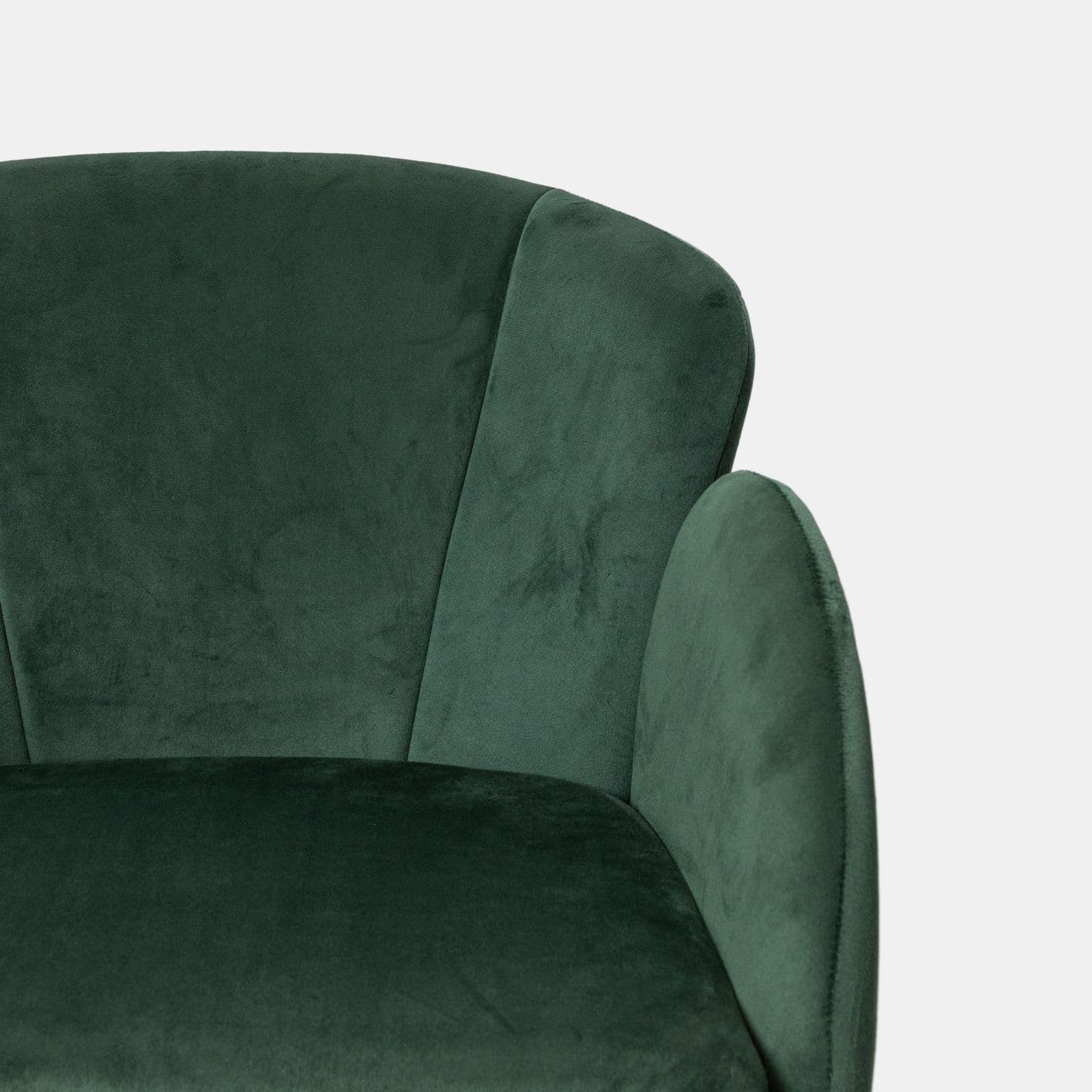 Poltrona da ufficio girevole in velluto verde con base cromata - Smith