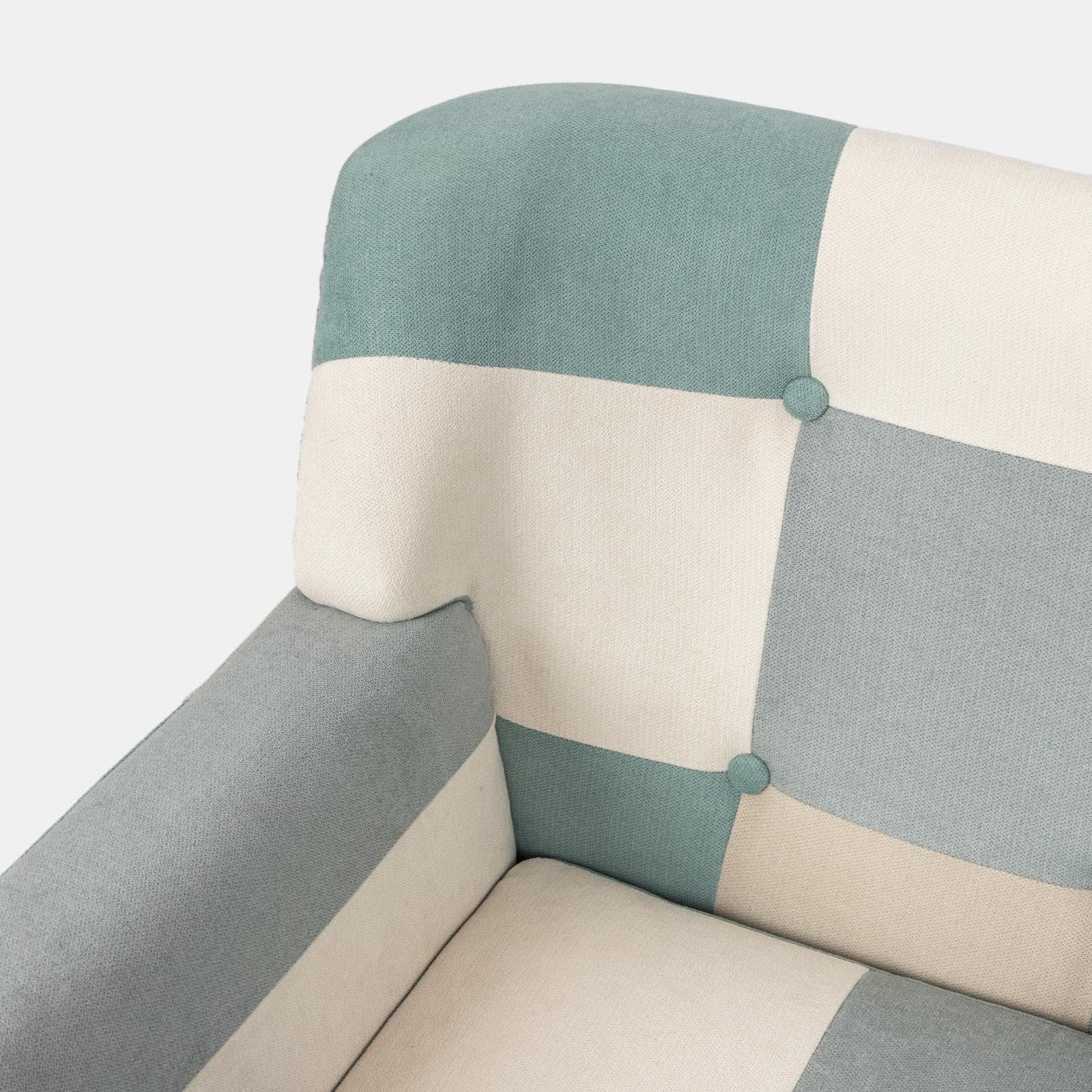 Poltrona scandinava in tessuto patchwork multicolor celeste - Copenaghen