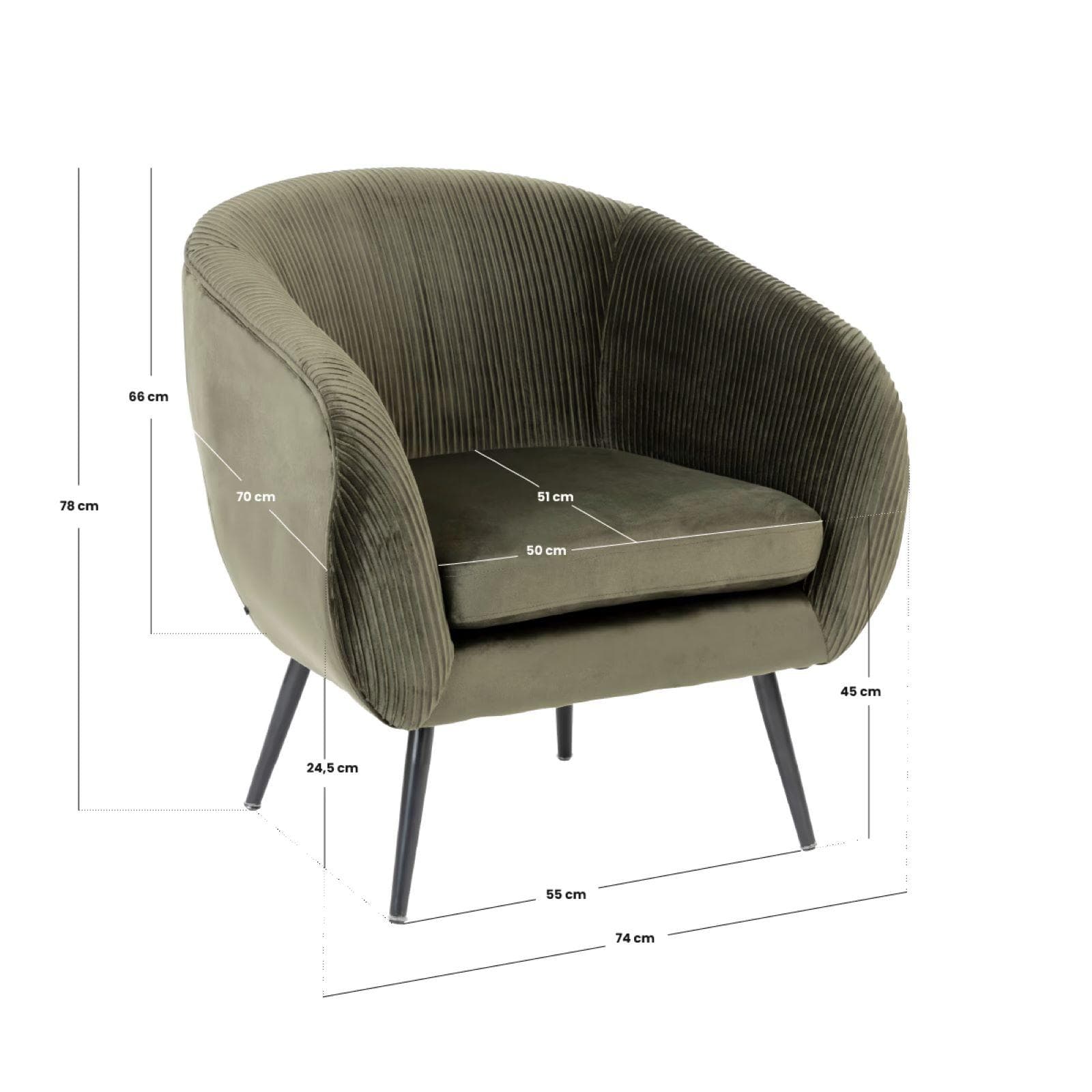Poltrona in velluto grigio con gambe metallo oro - Caen