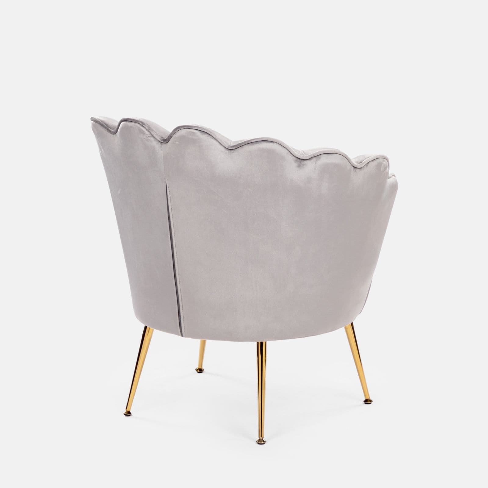 Poltrona in velluto grigio con gambe oro - Oden
