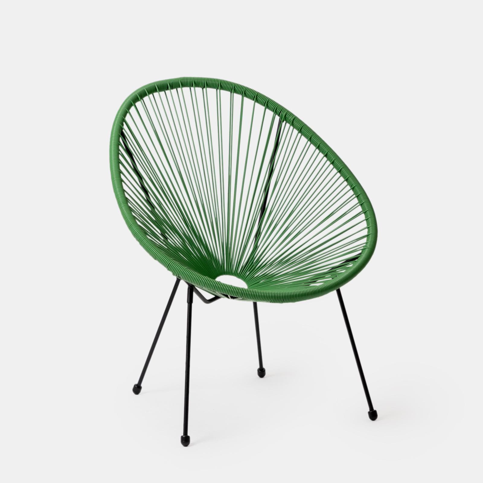 Poltrona relax da interno in corda verde - Kalimba