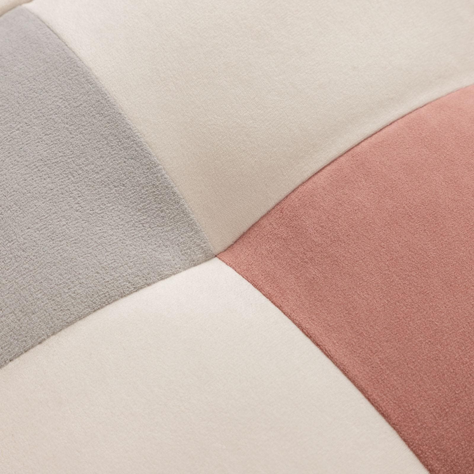 Poltrona scandinava in velluto patchwork multicolor rosa - Copenaghen