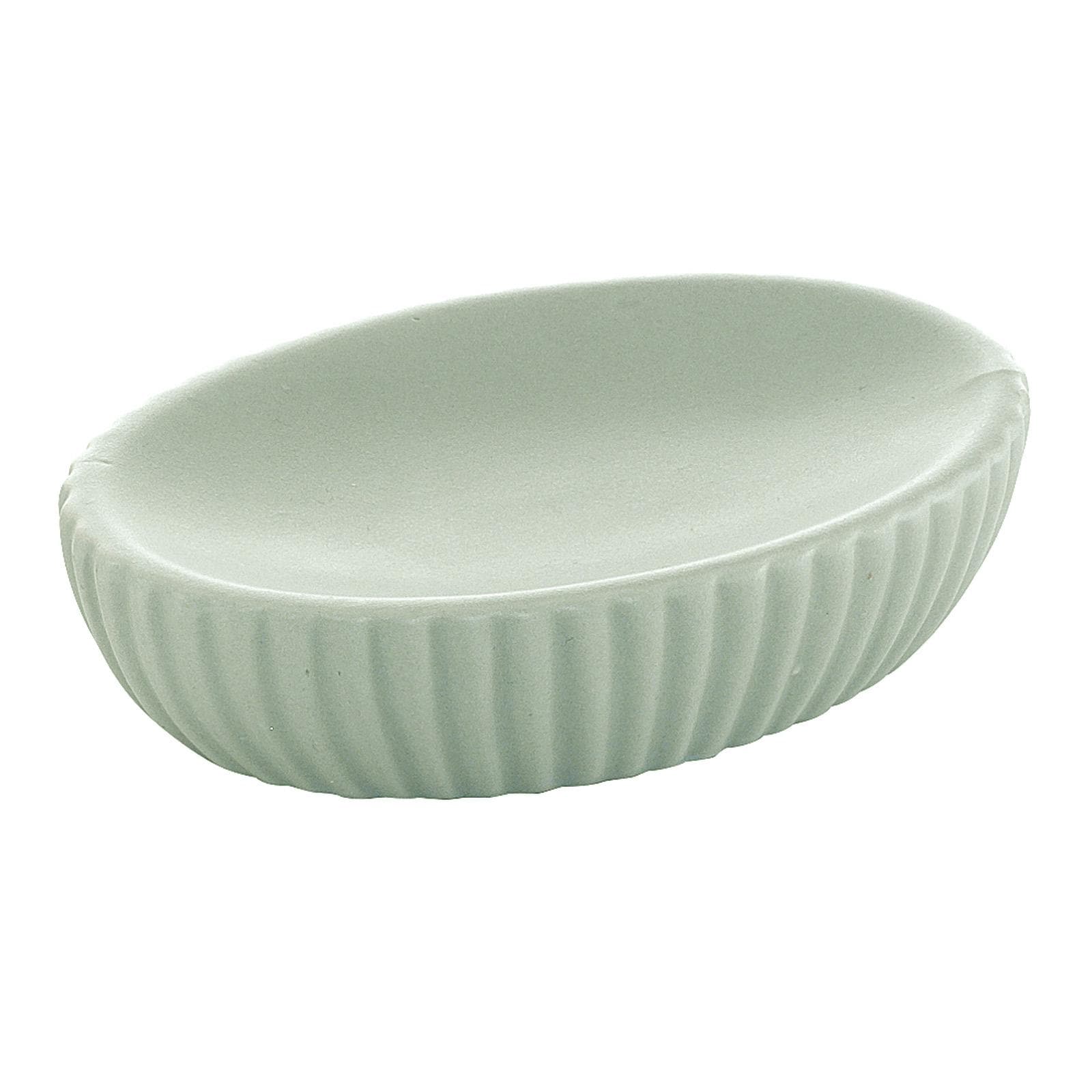 Portasapone da appoggio in ceramica verde menta rigato - Marika di Gedy