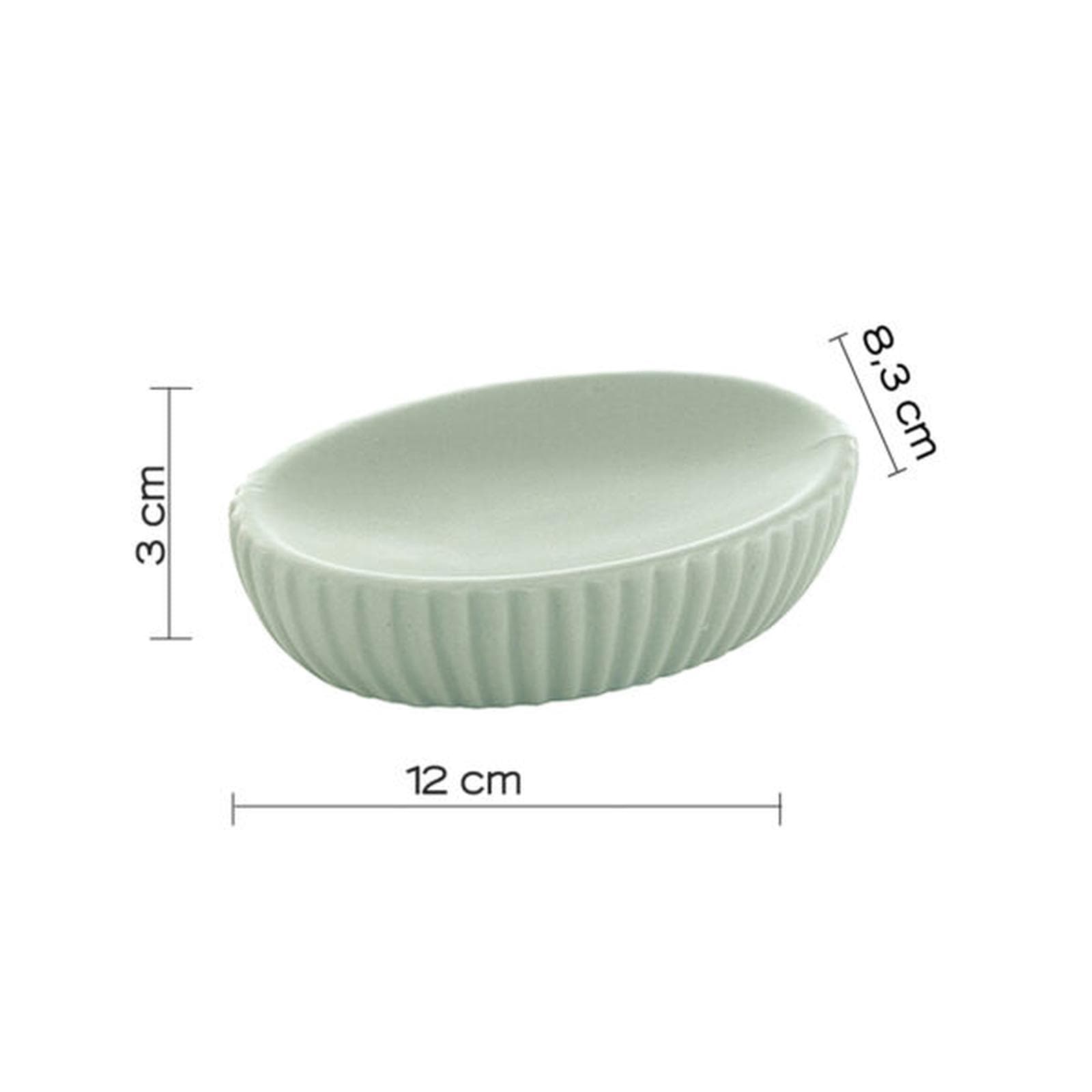 Portasapone da appoggio in ceramica verde menta rigato - Marika di Gedy