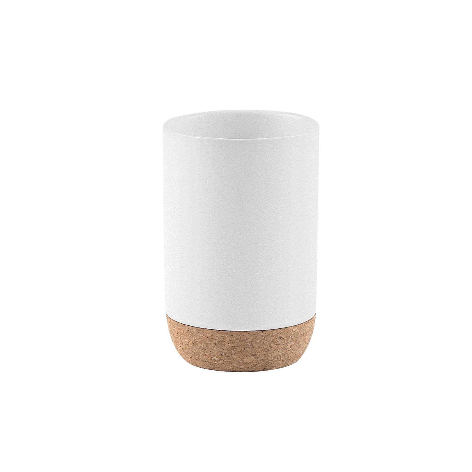 Portaspazzolini d'appoggio in ceramica bianco e sughero - Ilary di Gedy