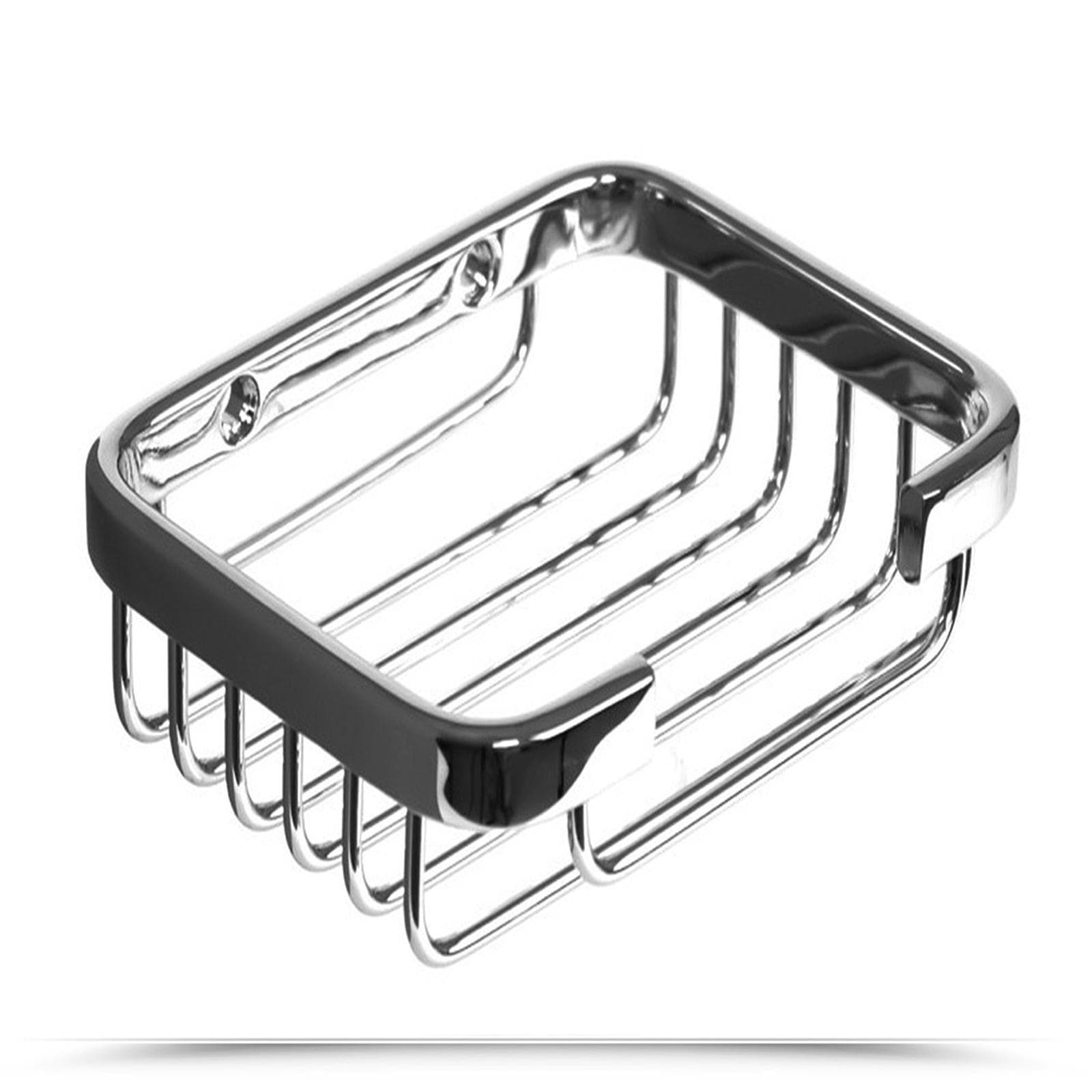 Portaoggetti Gedy griglia in acciaio inox cromato da cm. 12,5x10x3,5
