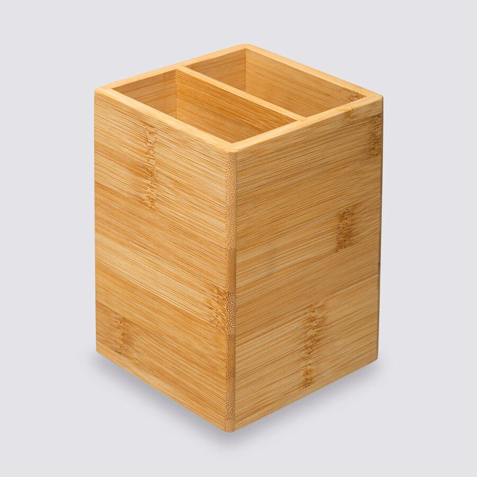 Portaposate d'appoggio 10x15h cm in bambù naturali con fondo forato