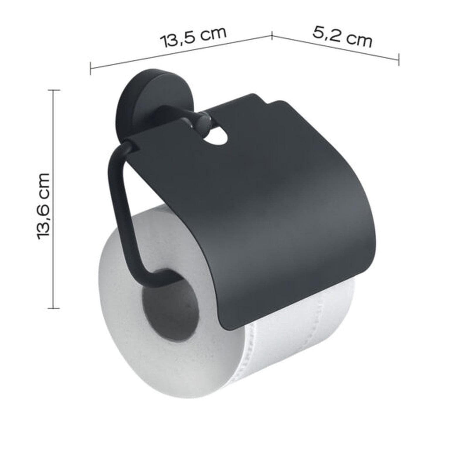 Portarotolo coperto a muro in acciaio inox e cromall nero - Eros di Gedy