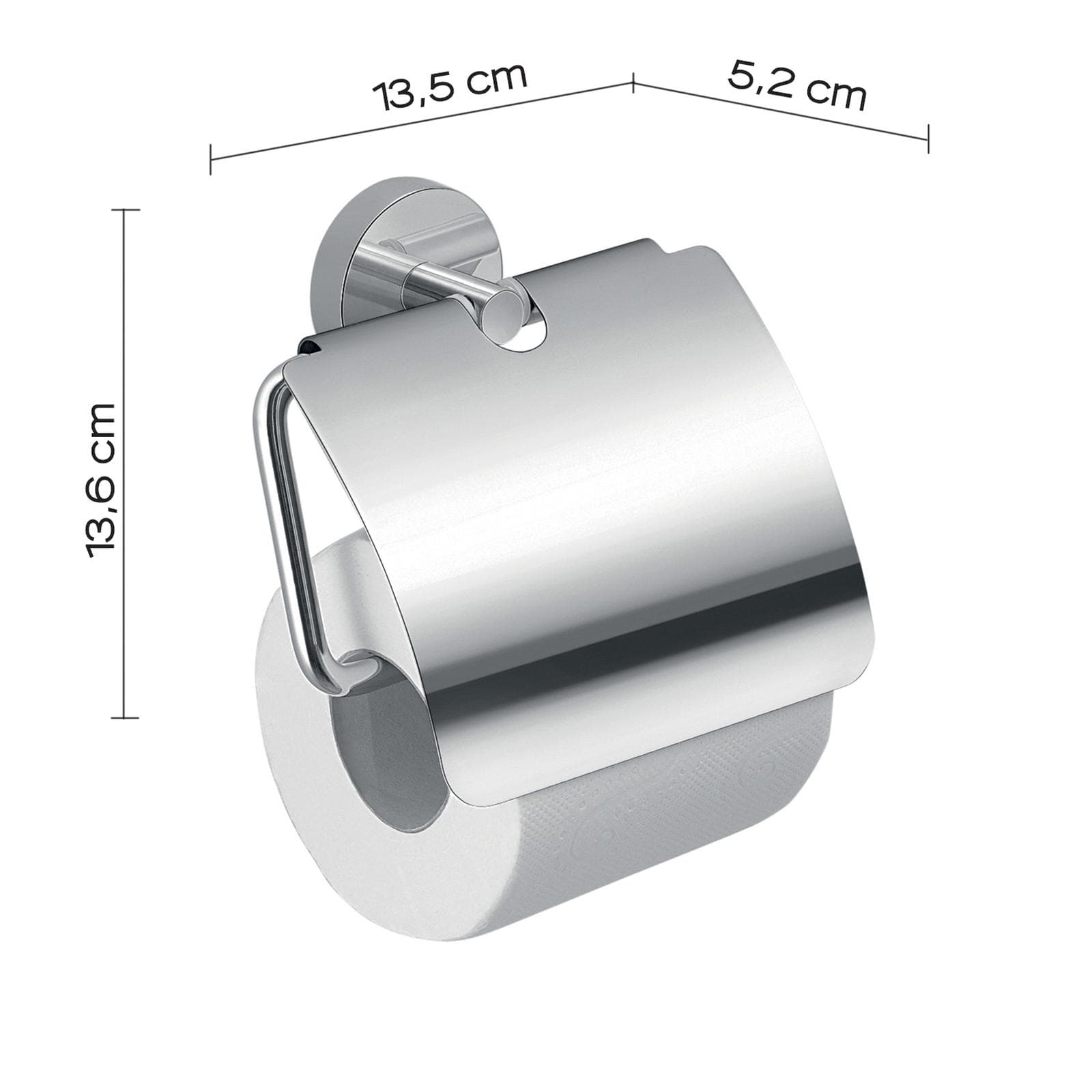 Portarotolo coperto a muro in acciaio inox e cromall cromo - Eros di Gedy