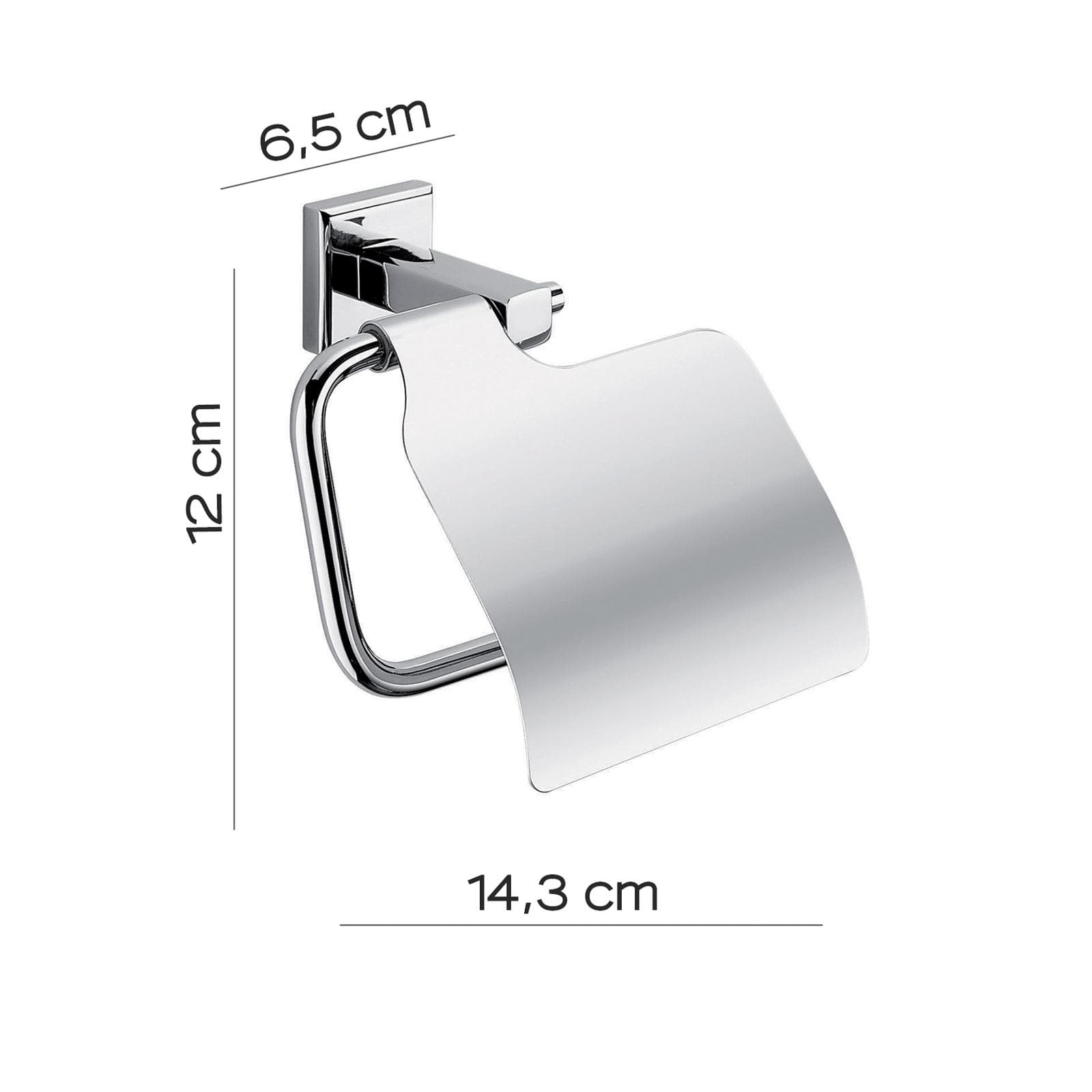 Portarotolo coperto a muro in acciaio inox e cromall cromo - Colorado di Gedy