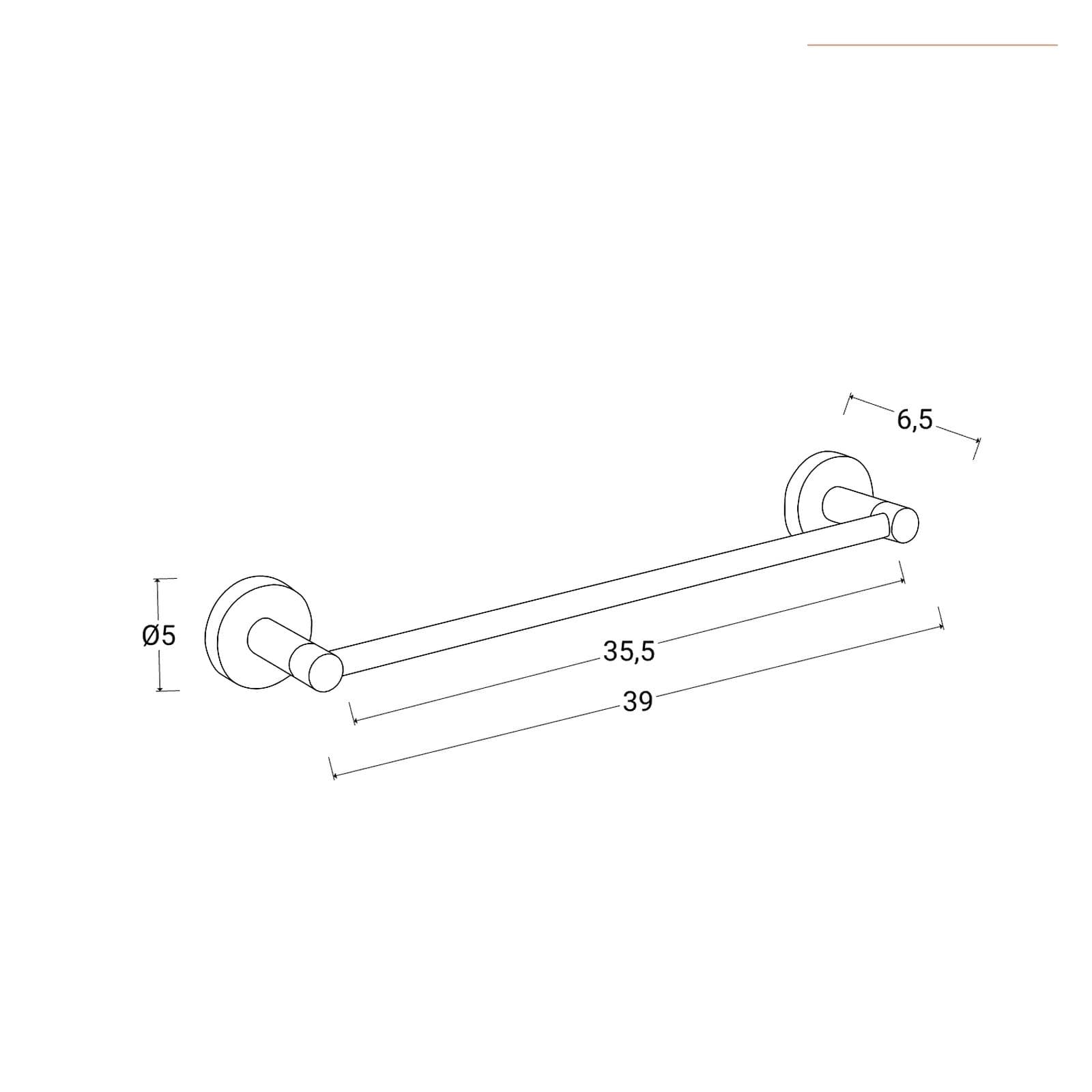 Portasalviette 35 cm a muro in lega di zinco cromo - Bailey