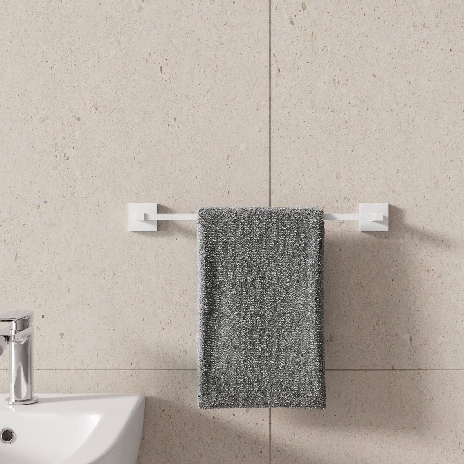 Portasalviette 41,5 cm in acciaio inox bianco opaco - Clover