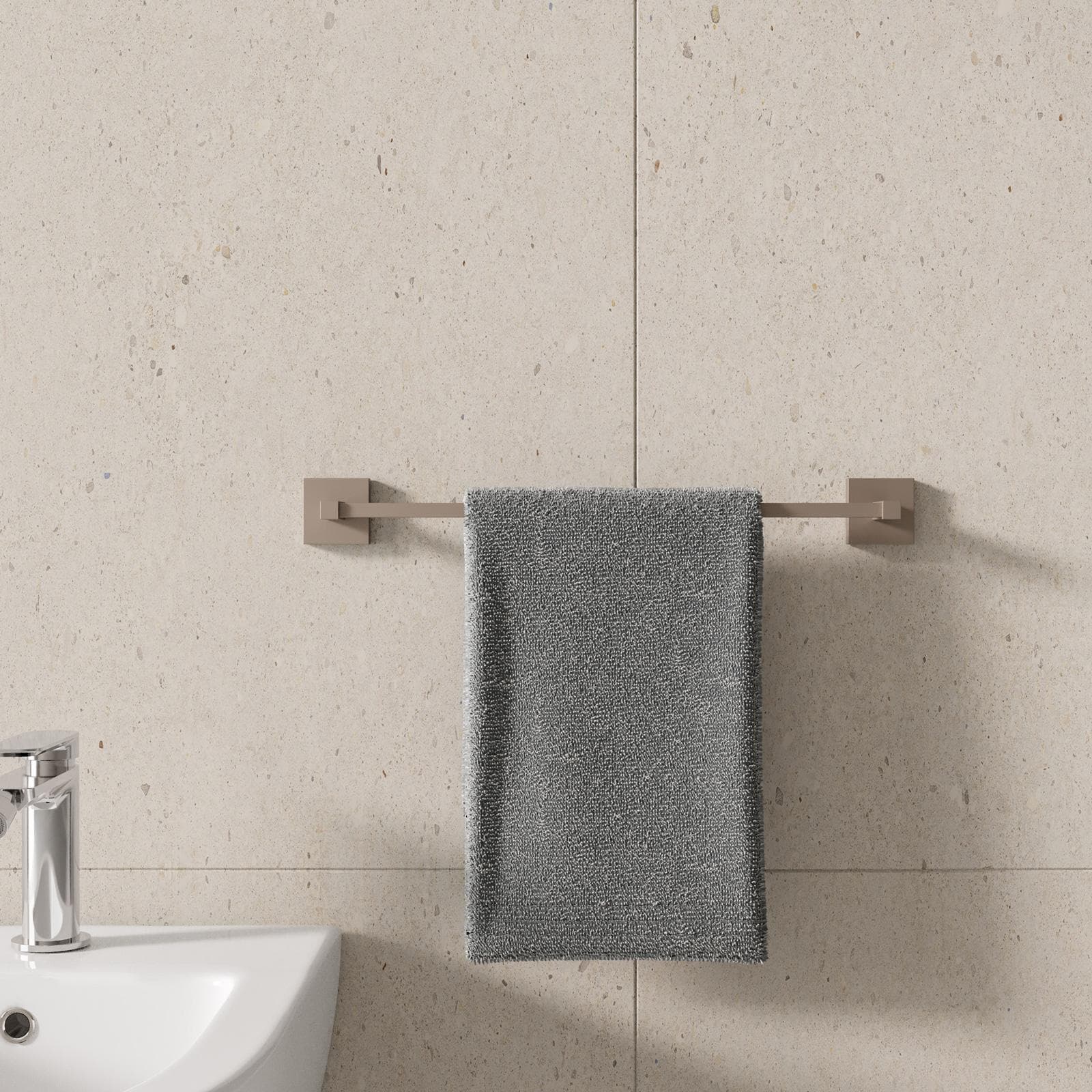 Portasalviette 41,5 cm in acciaio inox tortora - Clover