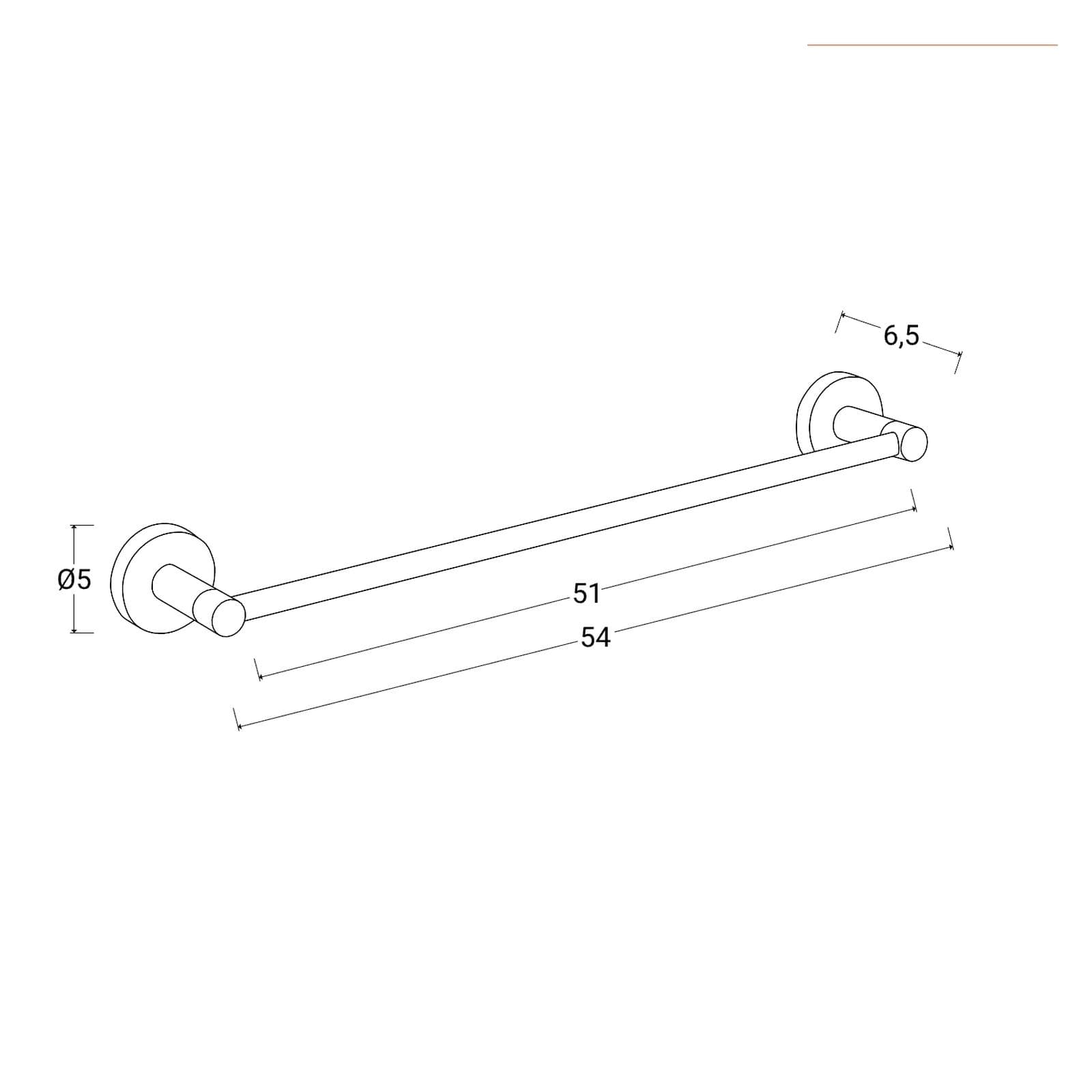 Portasalviette 50 cm a muro in lega di zinco cromo - Bailey