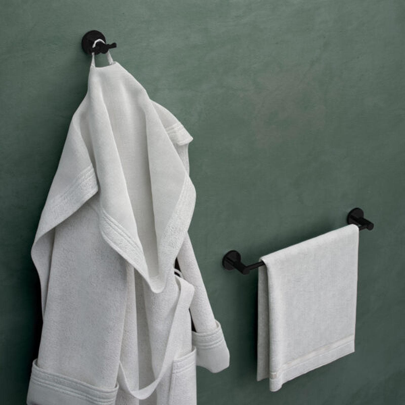 Portasalviette a muro 35 cm in acciaio inox e cromall nero - Felce di Gedy