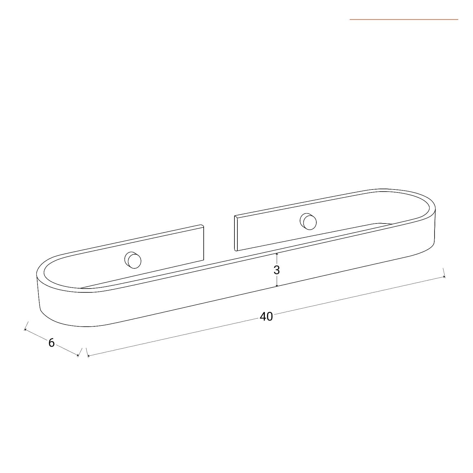 Portasalviette a muro 40 cm in alluminio nero opaco - Evolution