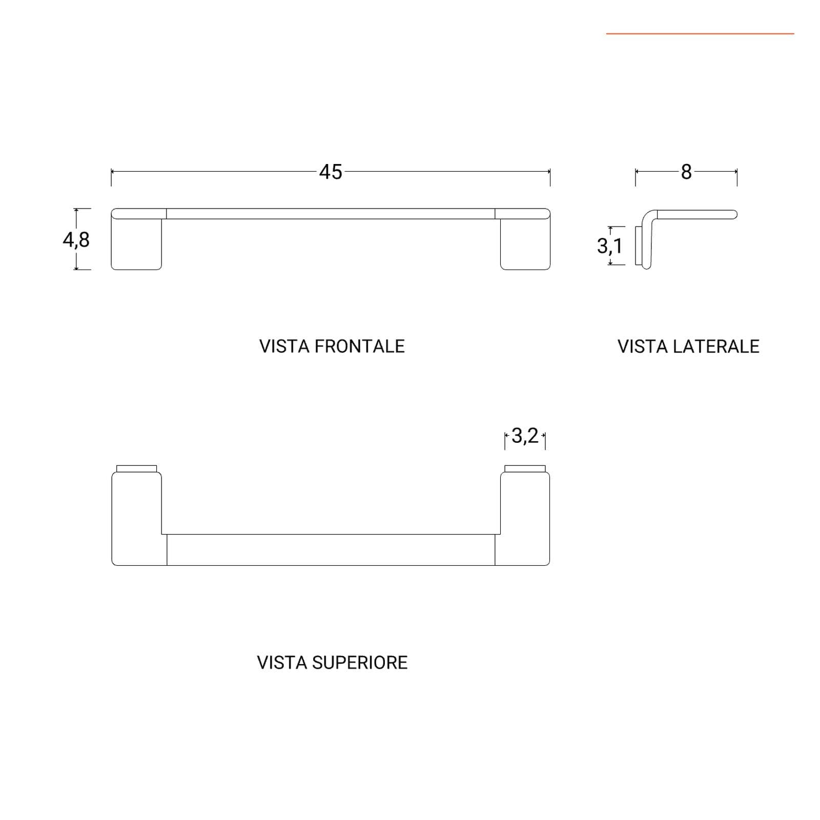 Portasalviette a muro 45 cm in acciaio inox cromo - Il Giglio di Gedy