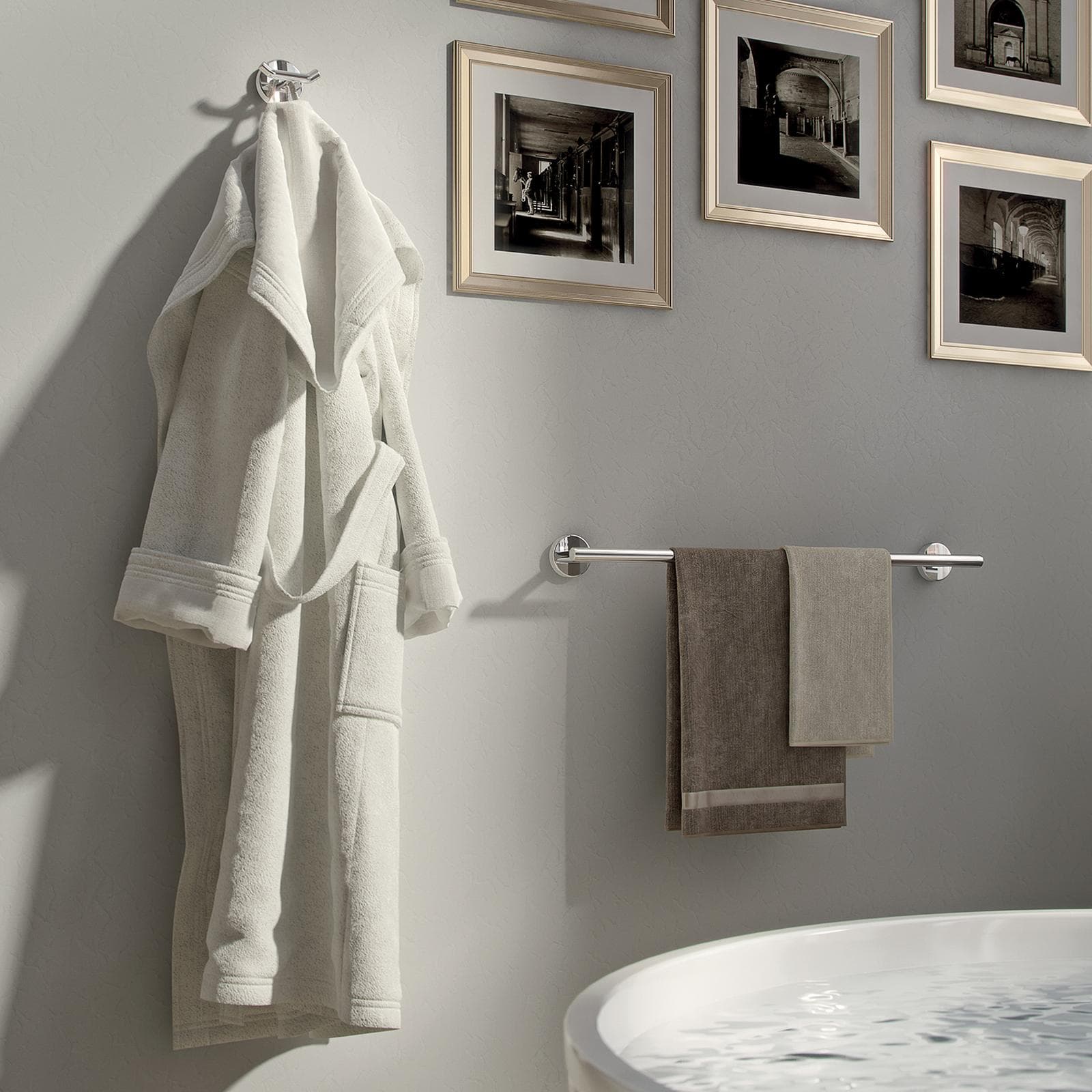 Portasalviette a muro 45 cm in acciaio inox e cromall cromo - Eros di Gedy