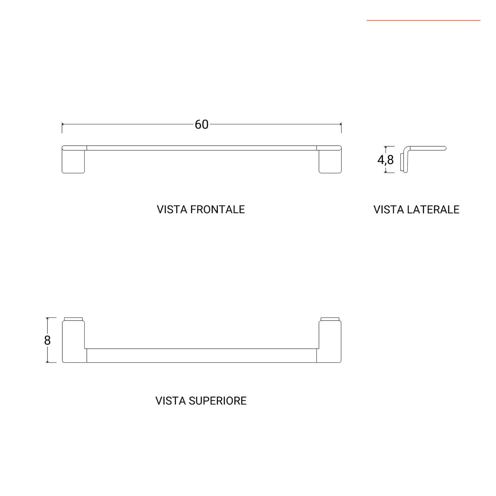 Portasalviette a muro 60 cm in acciaio inox cromo - Il Giglio di Gedy