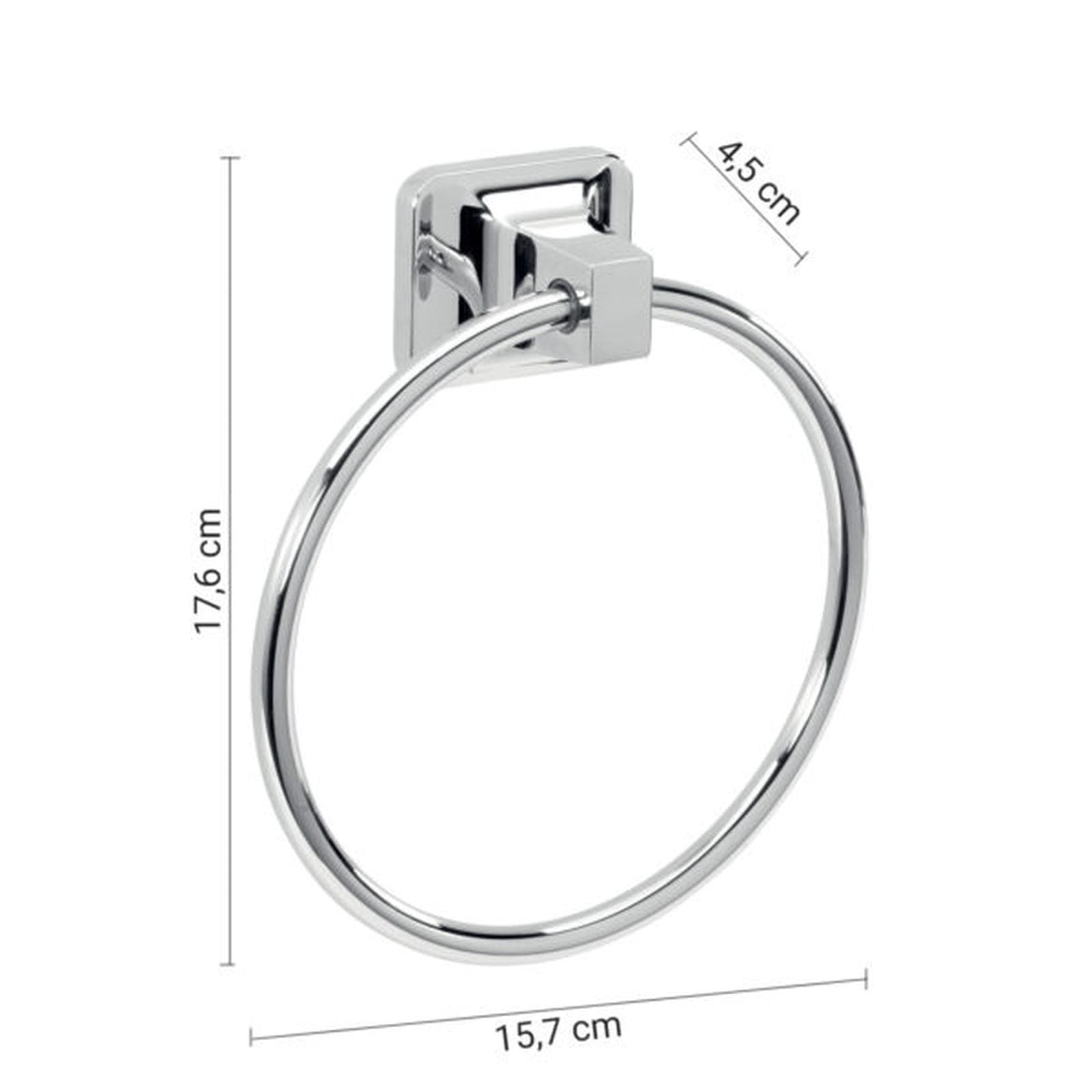 Portasalviette ad anello in alluminio anodizzato e cromall cromo - K2 di Gedy
