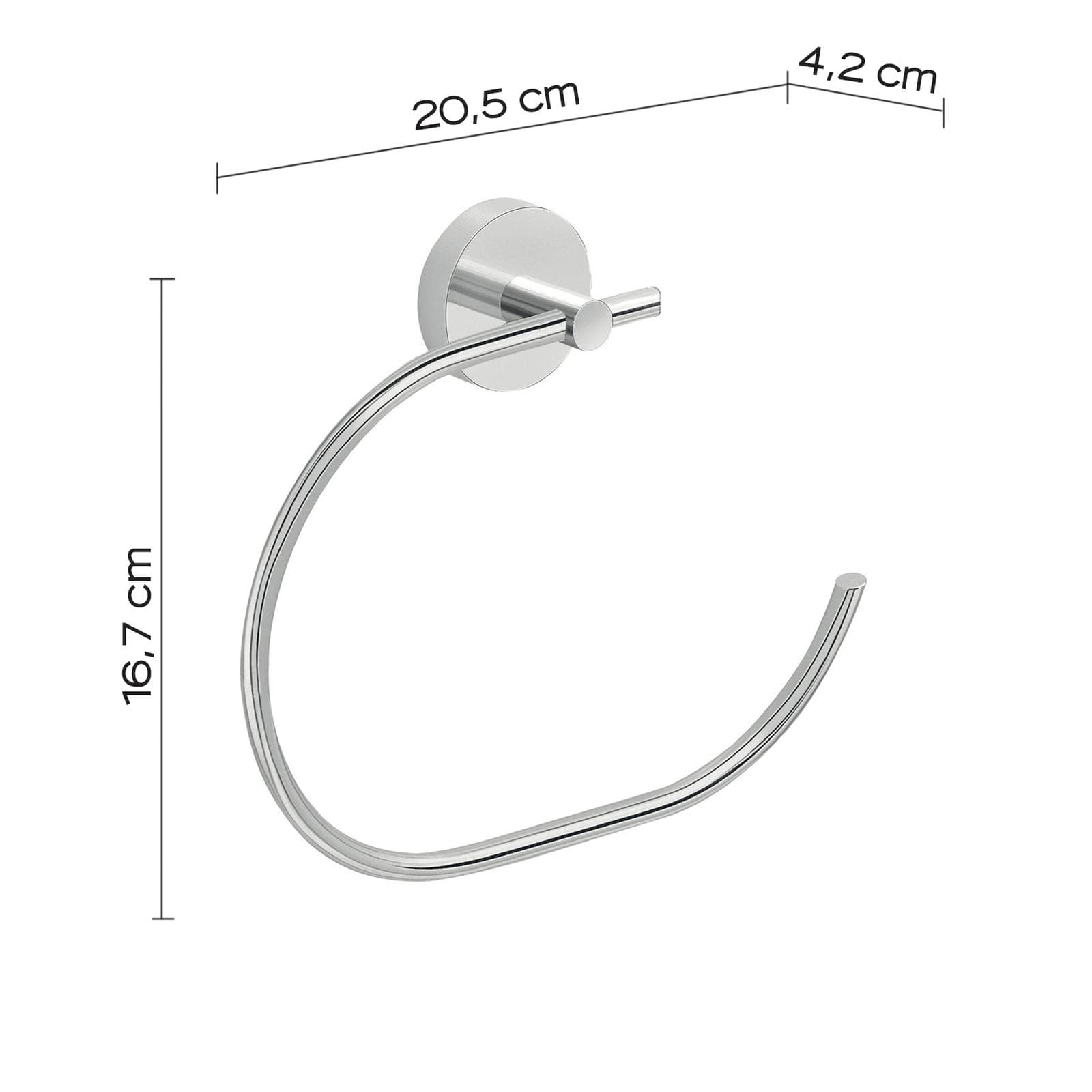 Portasalviette a muro ad anello in acciaio inox e cromall cromo - Eros di Gedy