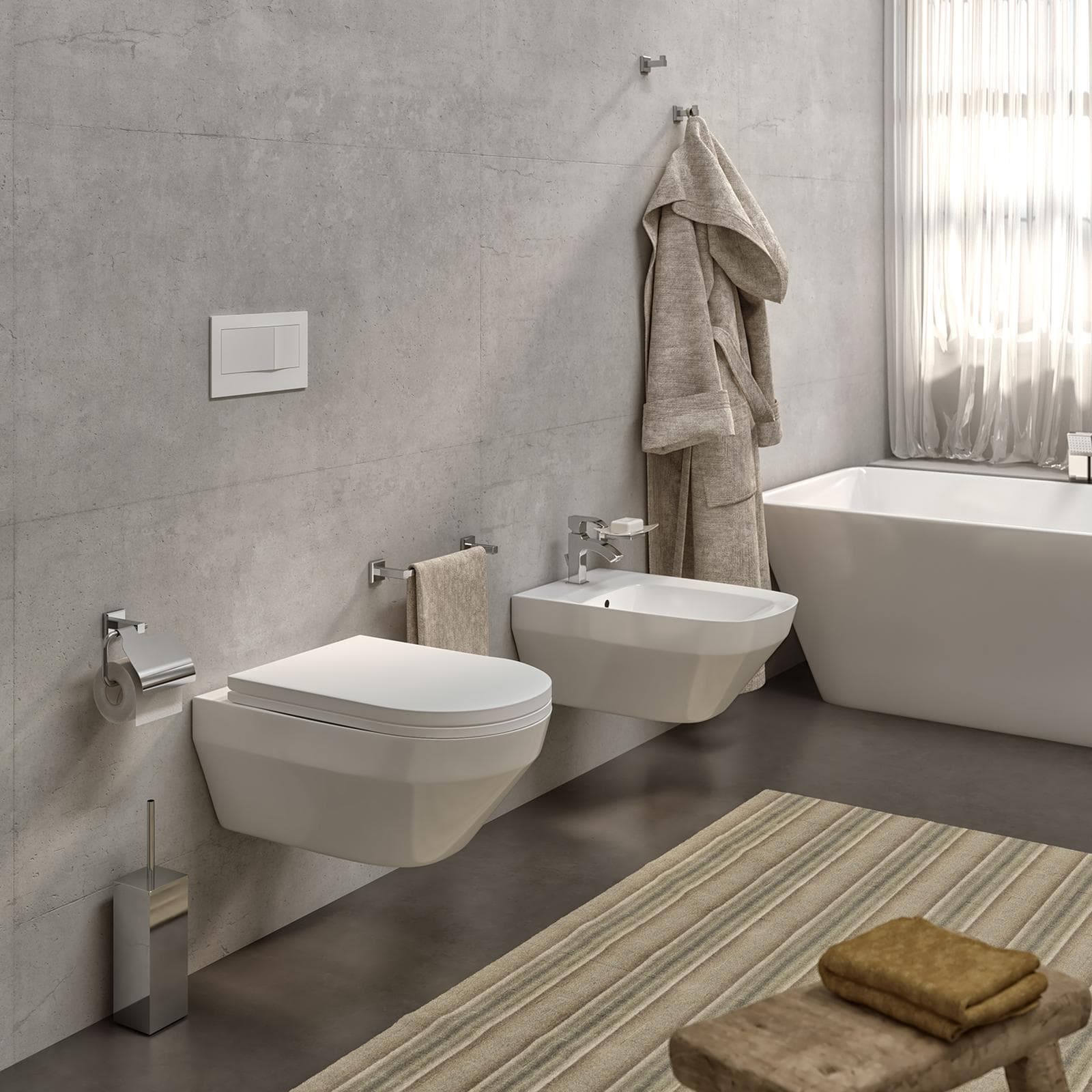 Portasalviette a muro 60 cm in acciaio inox e cromall cromo - Colorado di Gedy