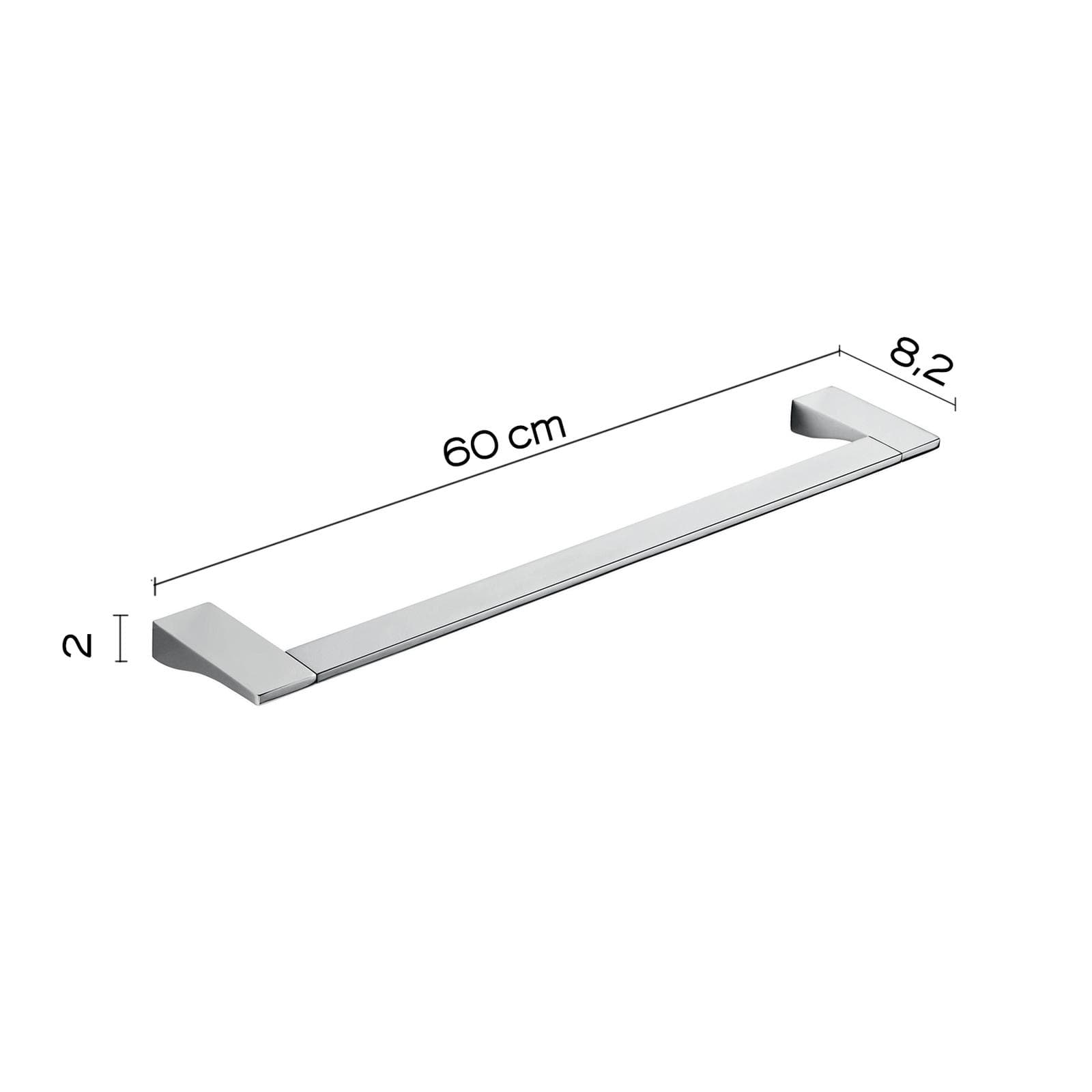 Portasalviette 60 cm a muro in ottone e cromall cromo - Glamour di Gedy