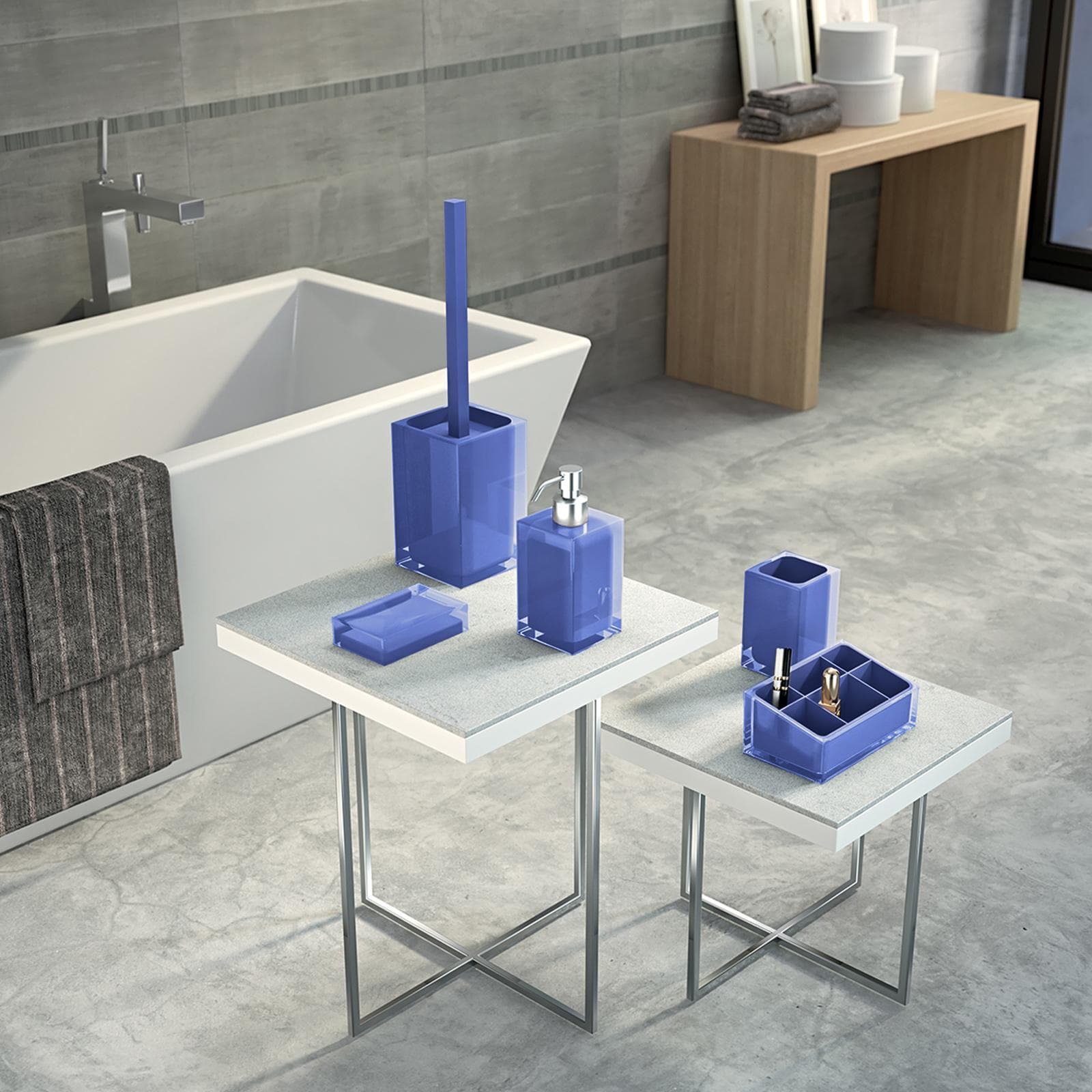 Portasapone d'appoggio blu e trasparente - Rainbow di Gedy