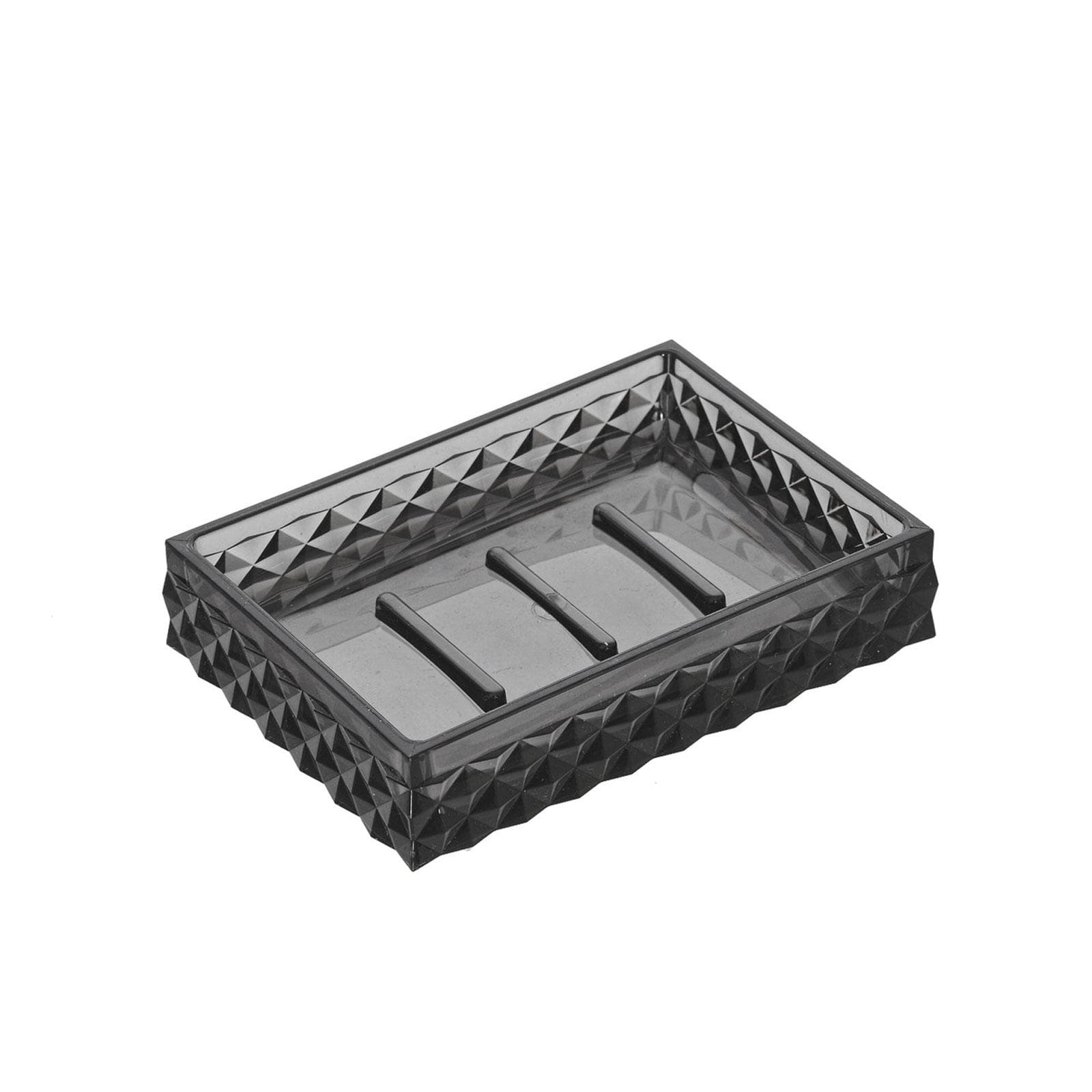 Portasapone in ABS nero trasparente - Linea Milano