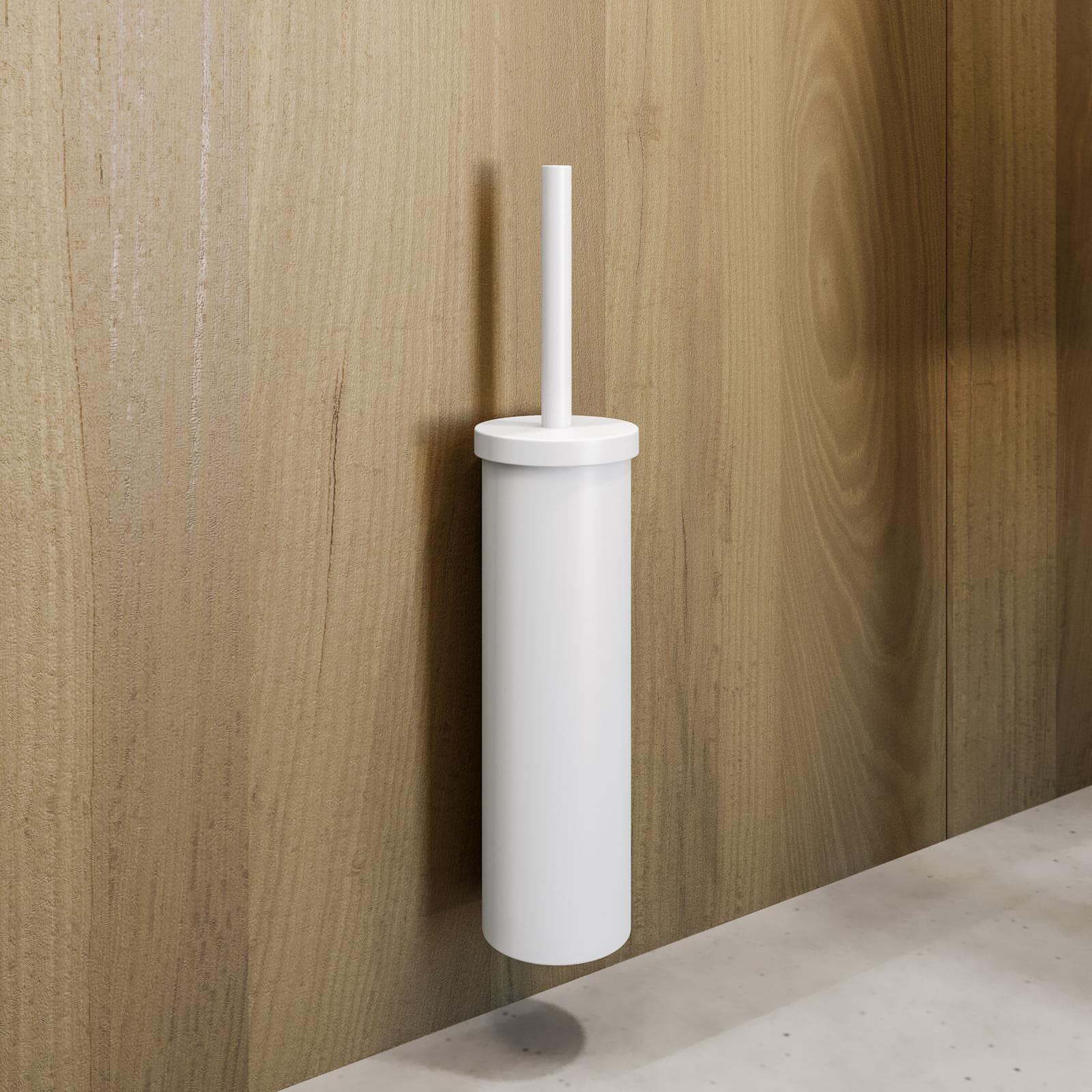 Portascopino a muro in acciaio inox bianco opaco - Clover