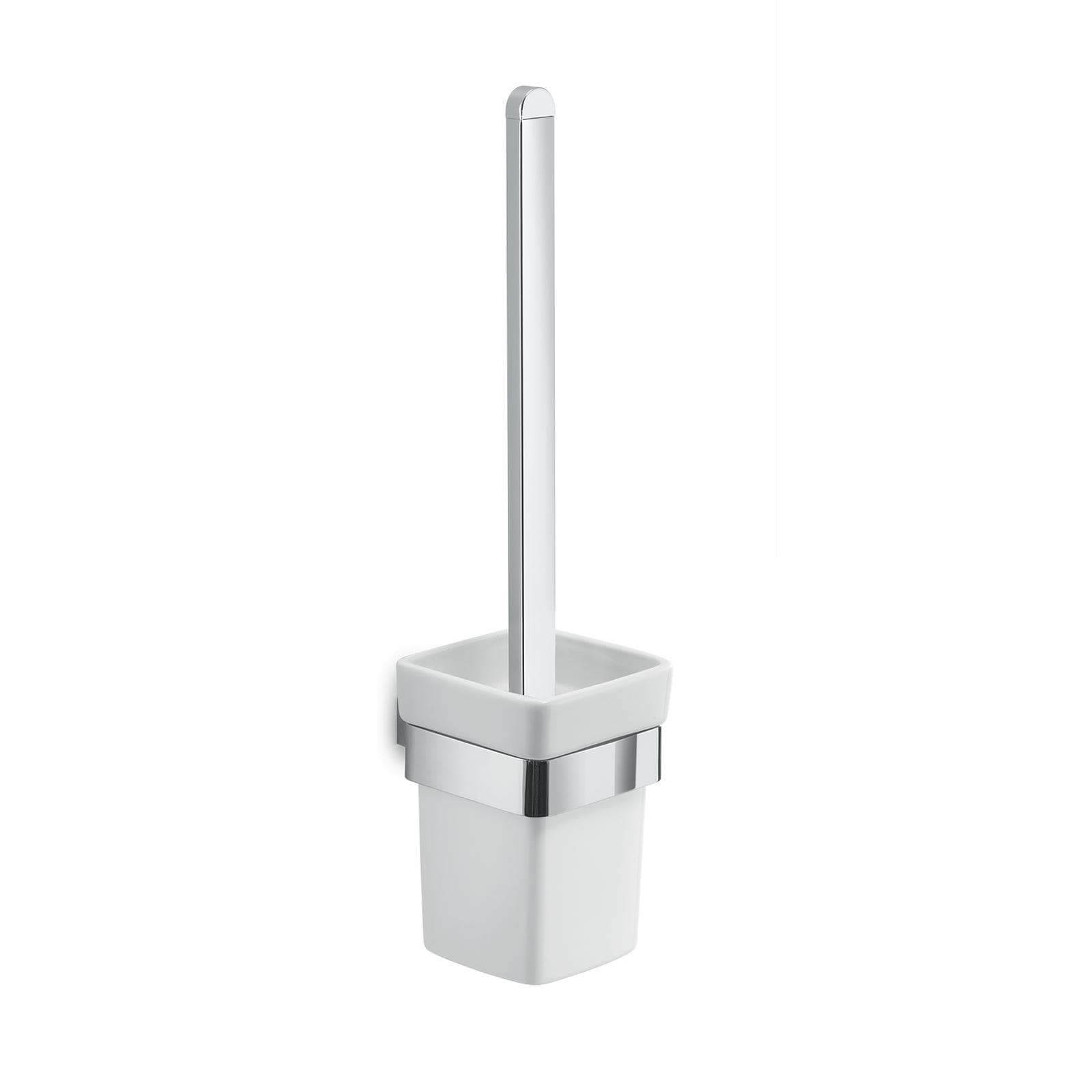 Portascopino a muro in acciaio inox e ceramica bianco - Spluga di Gedy