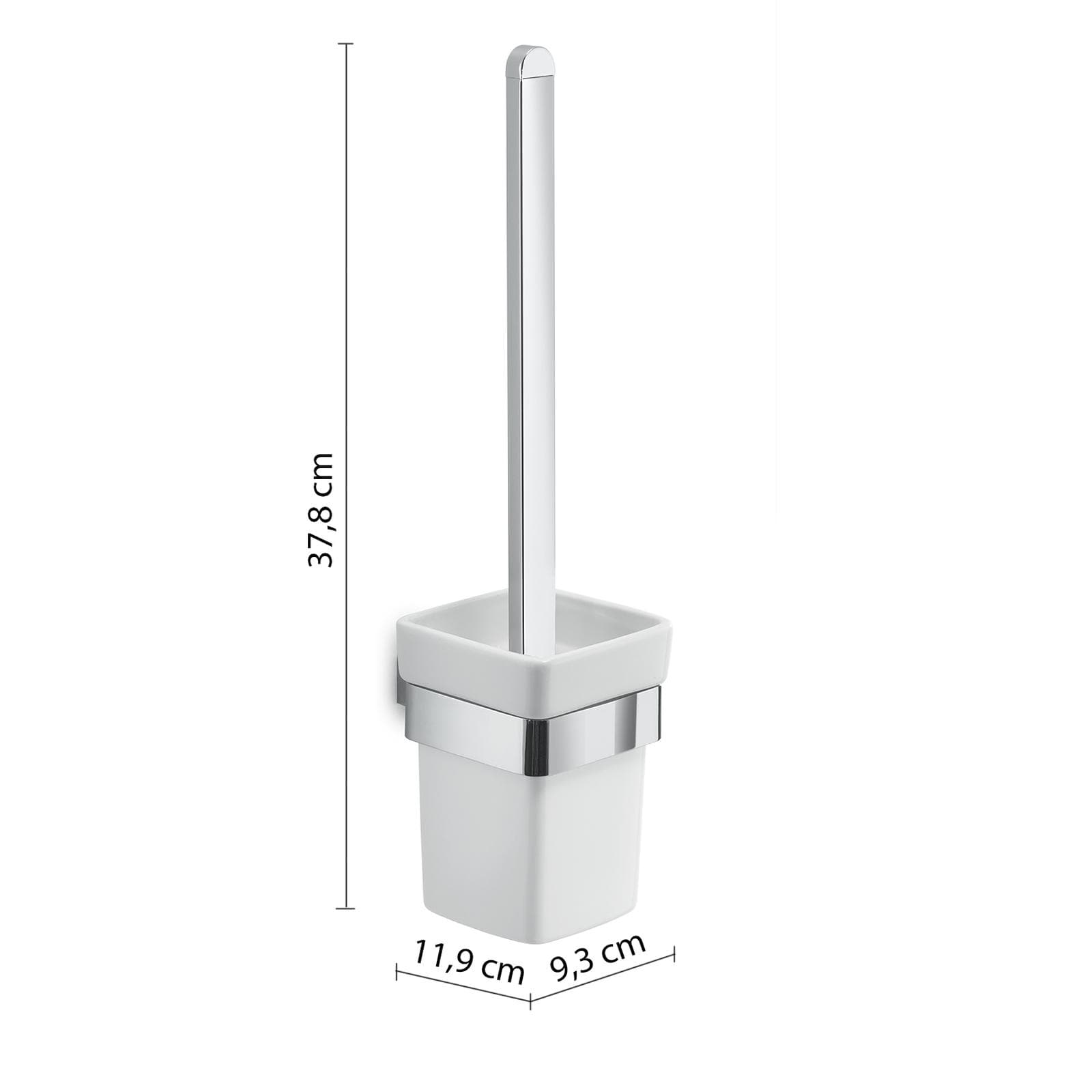 Portascopino a muro in acciaio inox e ceramica bianco - Spluga di Gedy