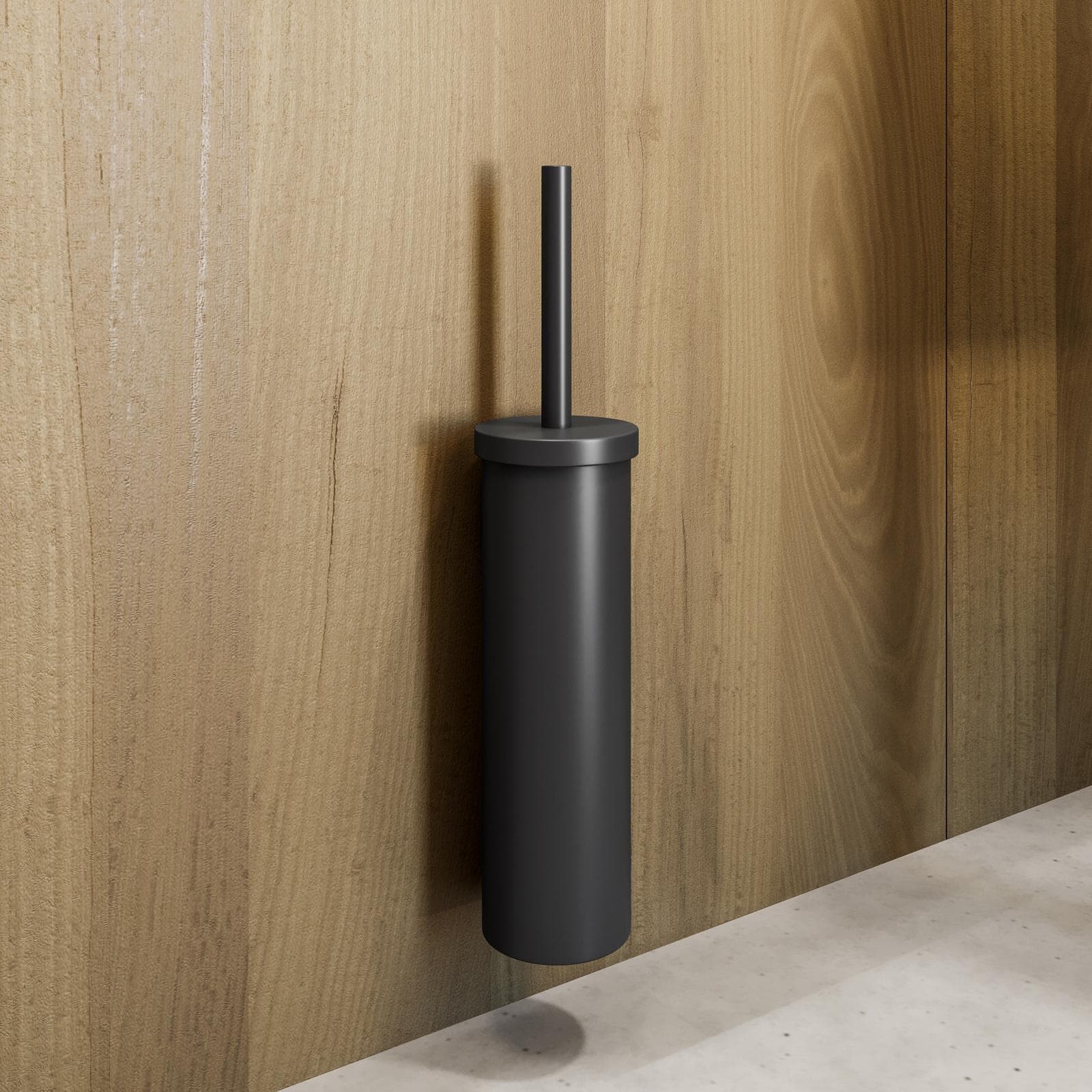 Portascopino a muro in acciaio inox nero opaco - Clover