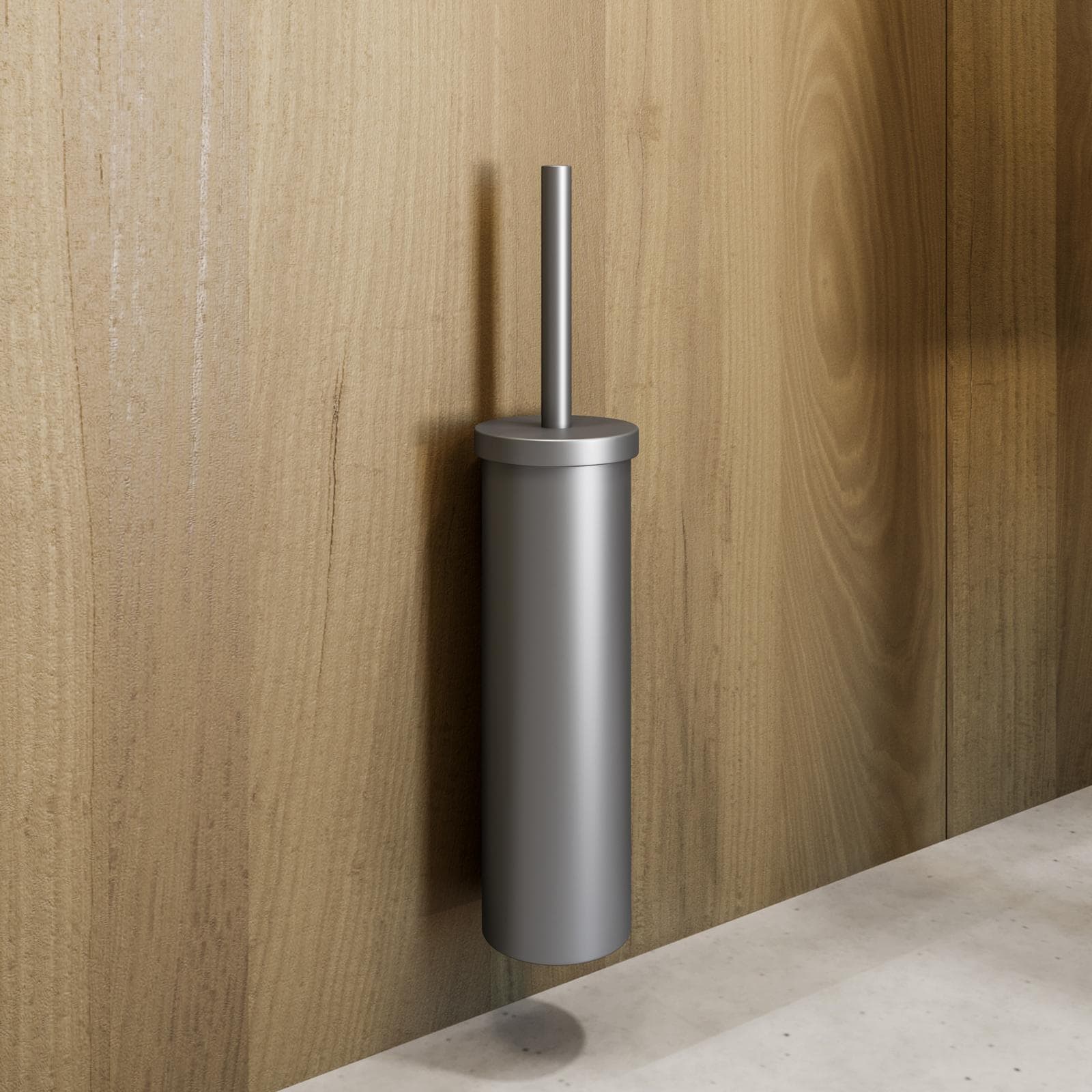 Portascopino a muro in acciaio inox nero satinato - Clover