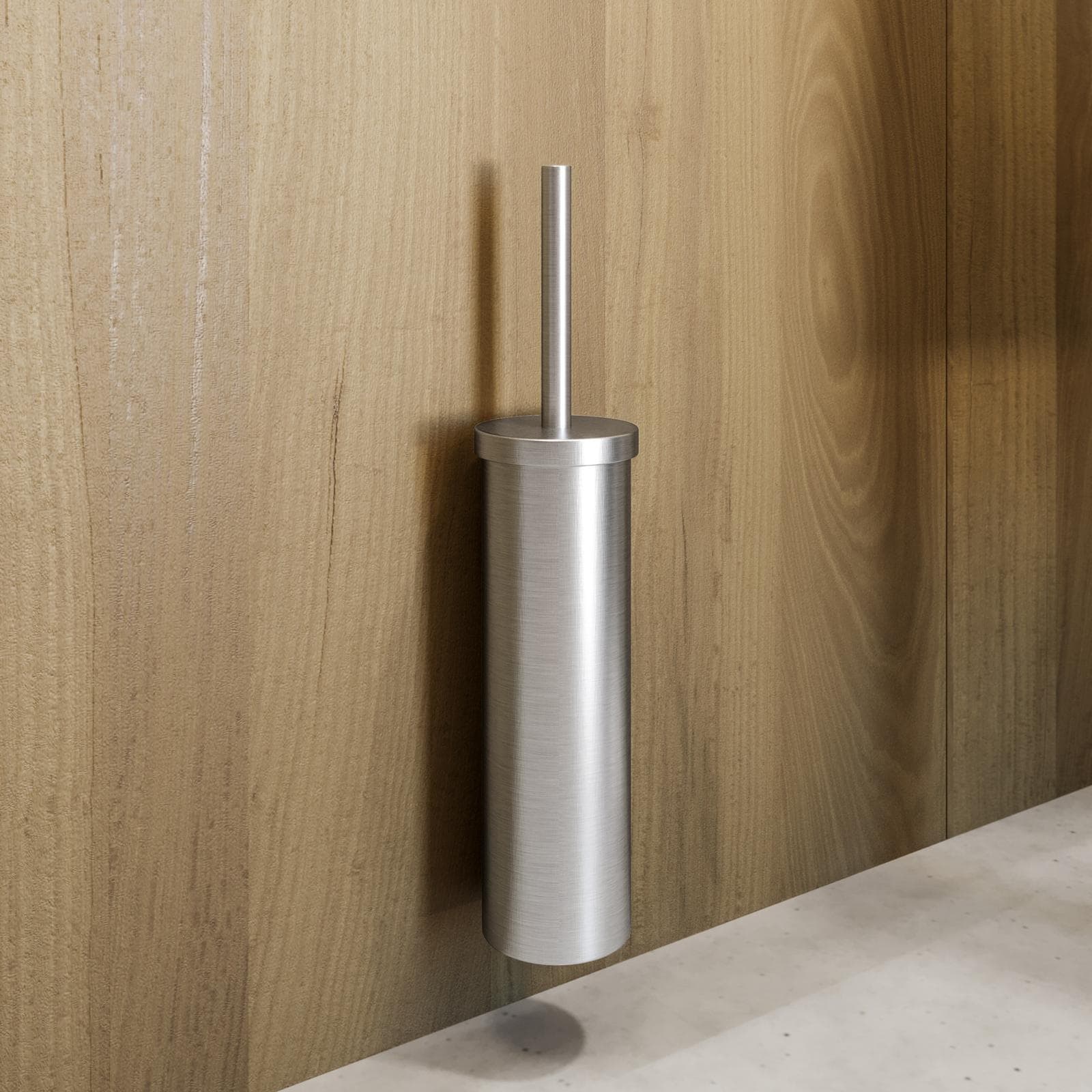 Portascopino a muro in acciaio inox spazzolato - Clover
