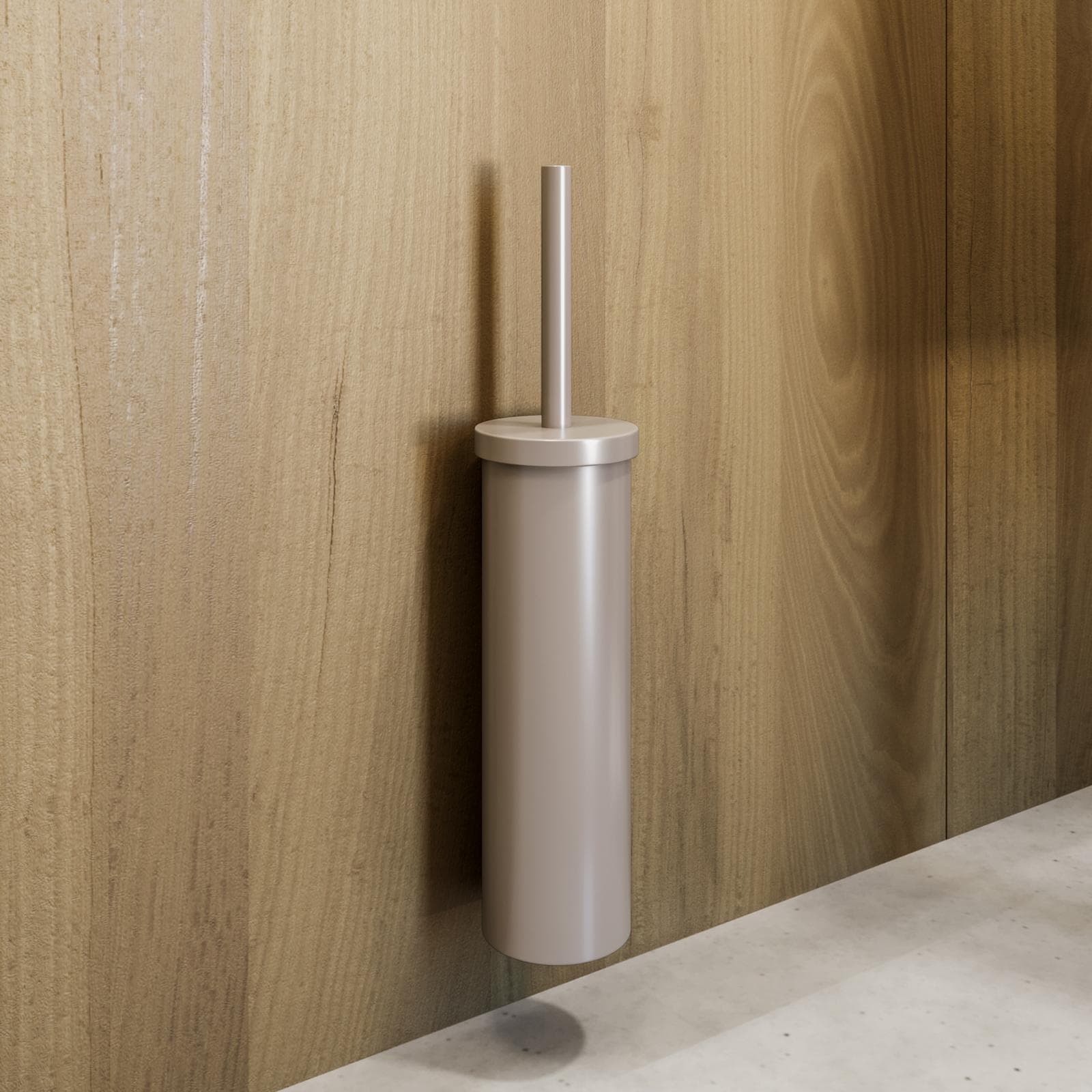 Portascopino a muro in acciaio inox tortora - Clover