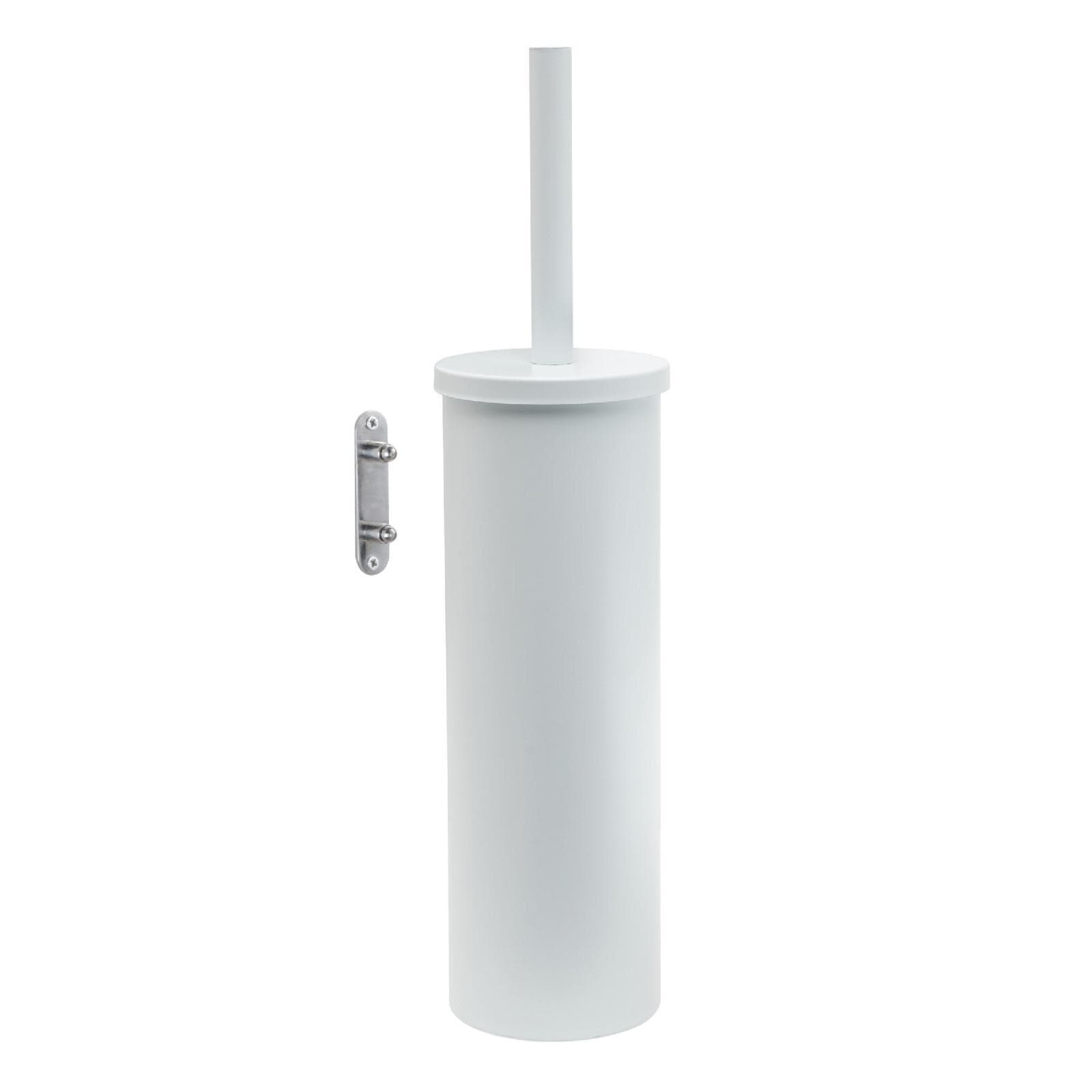 Portascopino da muro in acciaio inox bianco opaco - Flip di Gedy