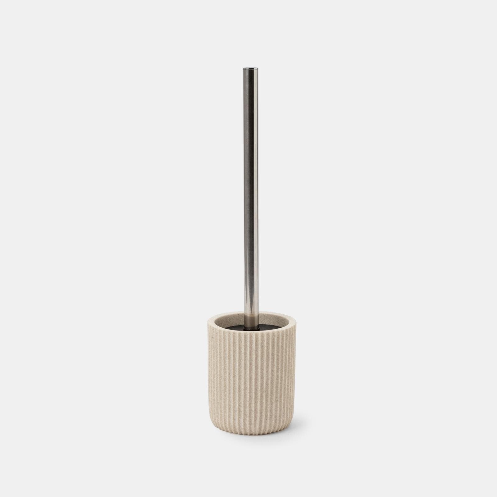 Portascopino d'appoggio beige effetto pietra striato - Spotty