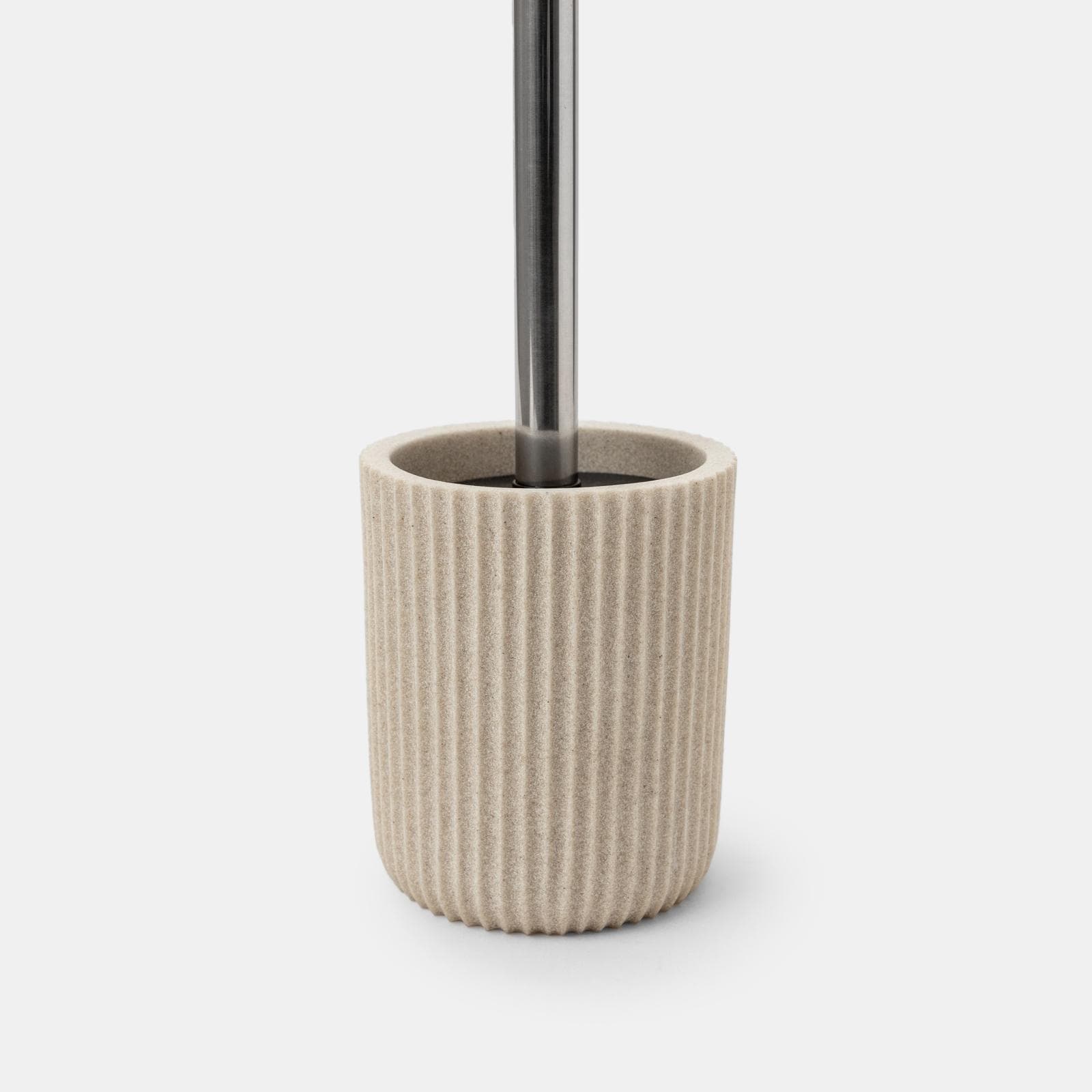 Portascopino d'appoggio beige effetto pietra striato - Spotty
