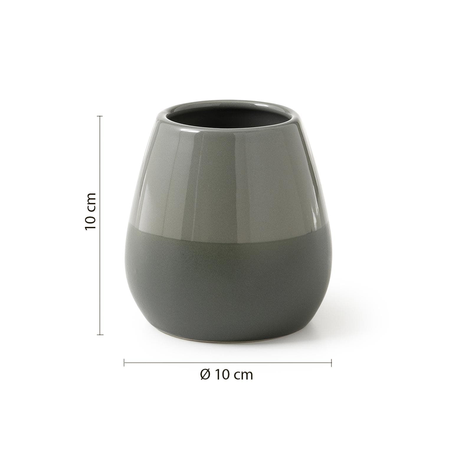 Portaspazzolini da appoggio in ceramica verde salvia - Wilma di Gedy